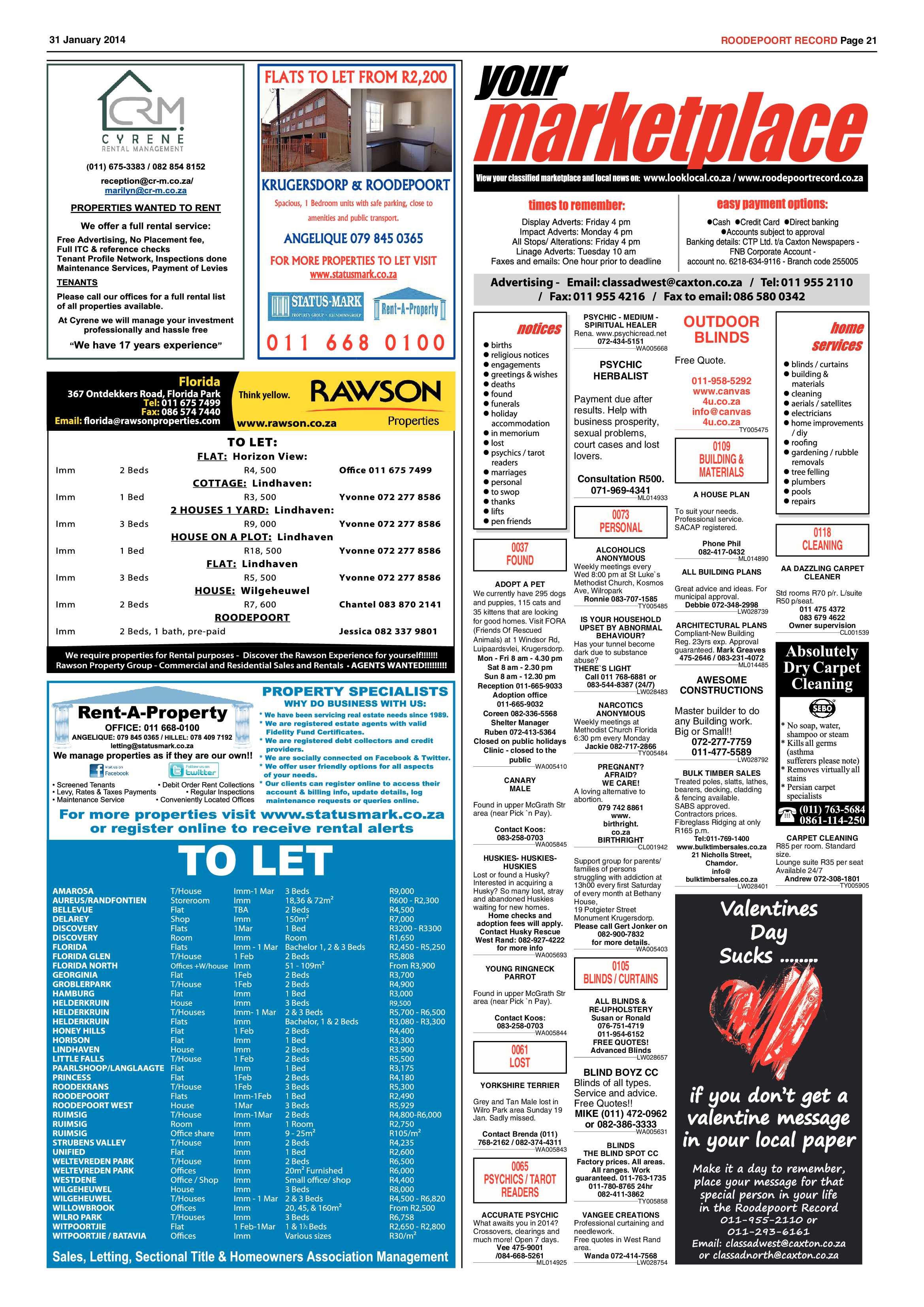 Roodepoort Record 31 January 2014 page 21