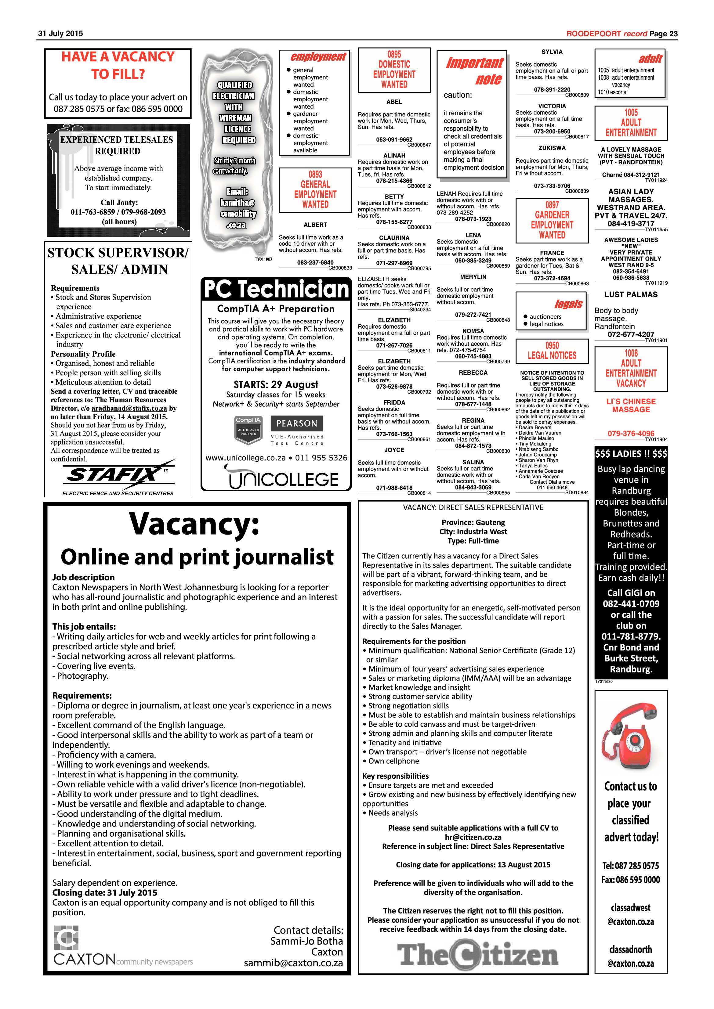 Roodepoort Record 31 July 2015 page 27