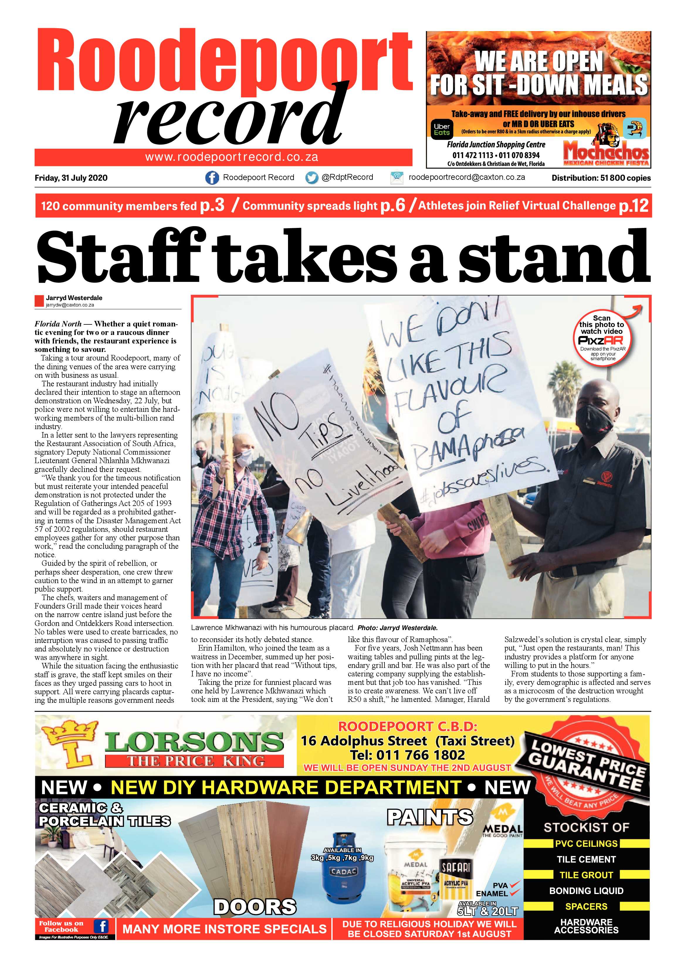 Roodepoort Record 31 July 2020 page 1