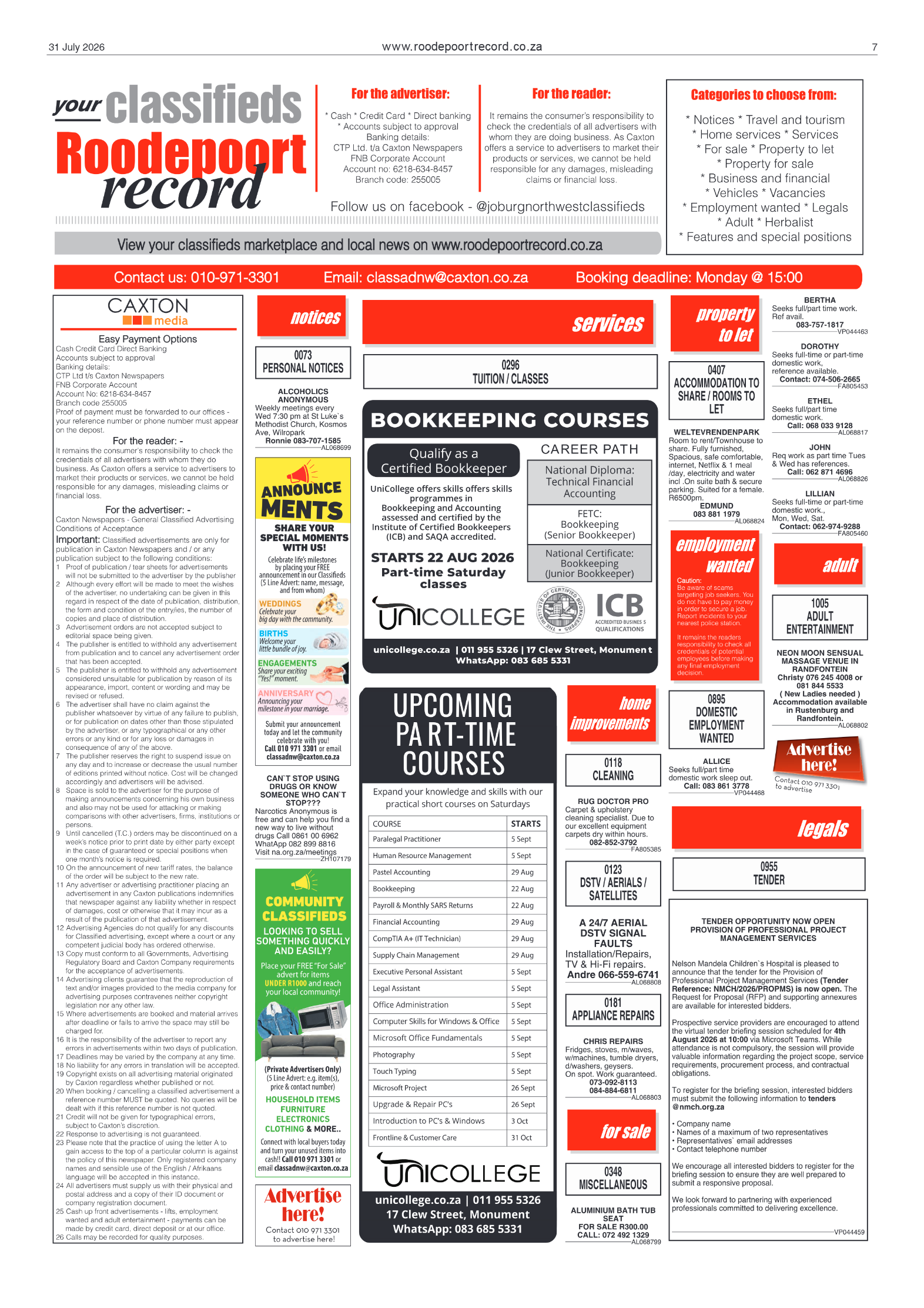 Roodepoort Record 31 July 2026 page 7