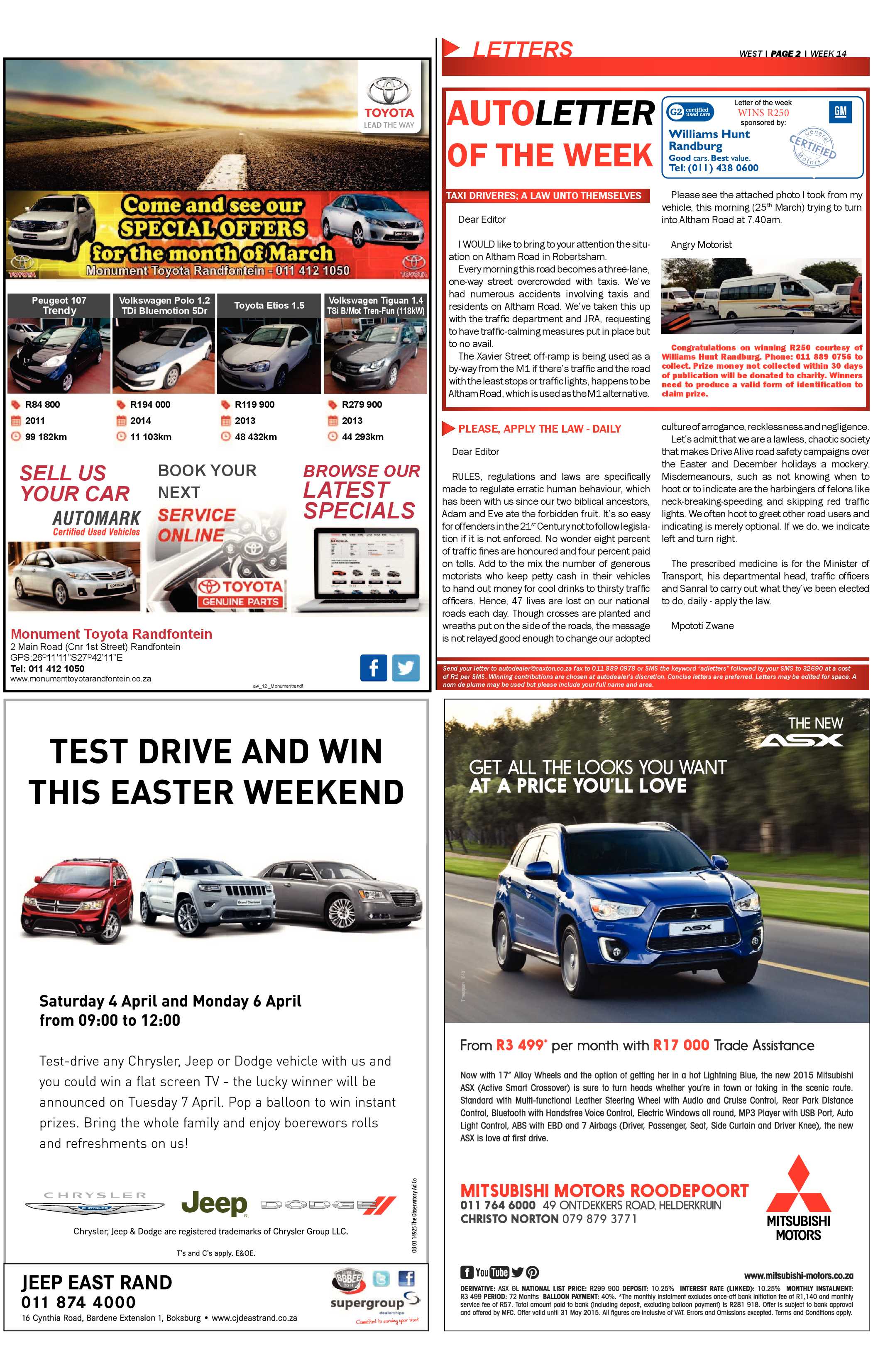 Roodepoort Record 3 April 2015 page 14