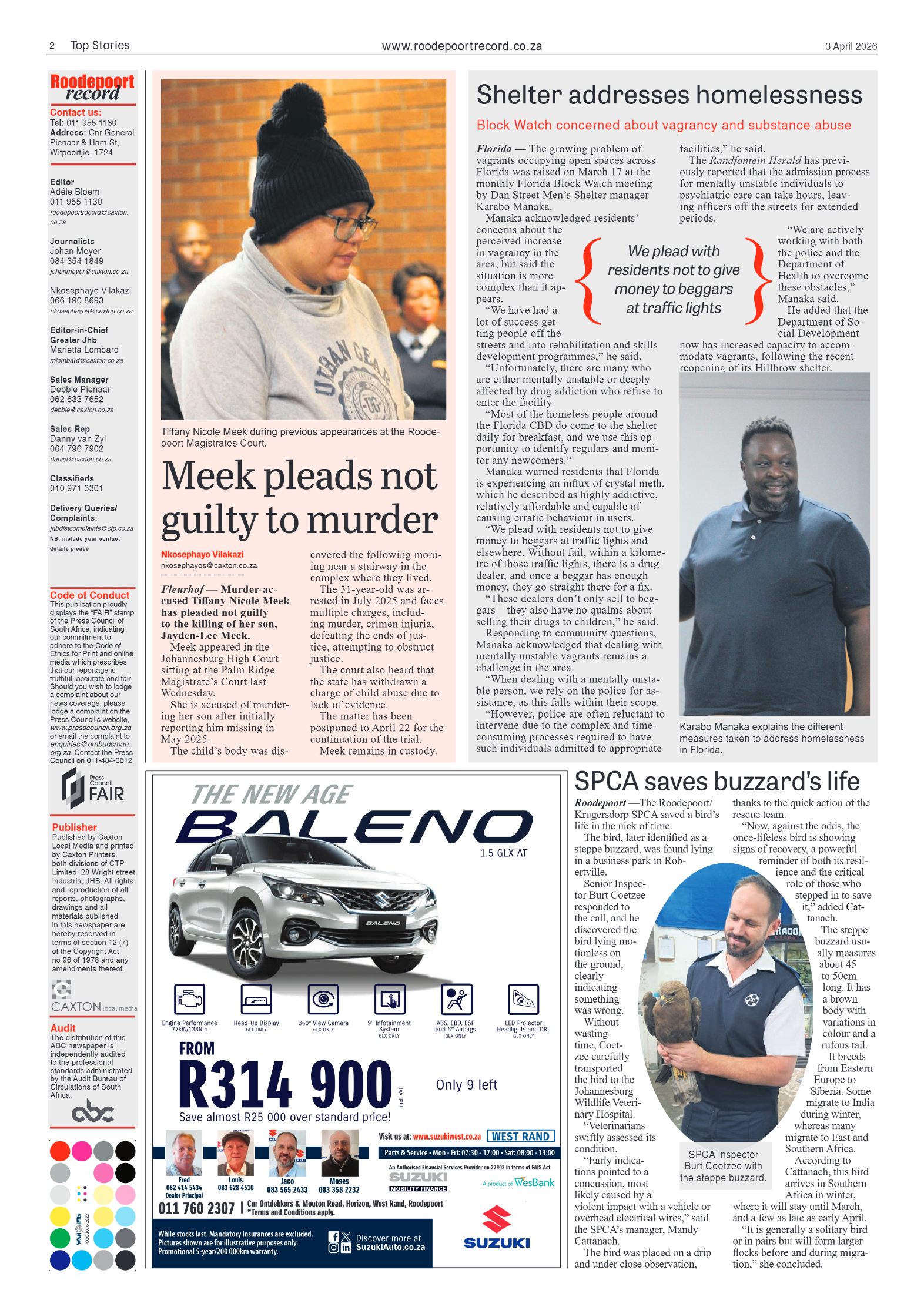 Roodepoort Record 3 April 2026 page 2