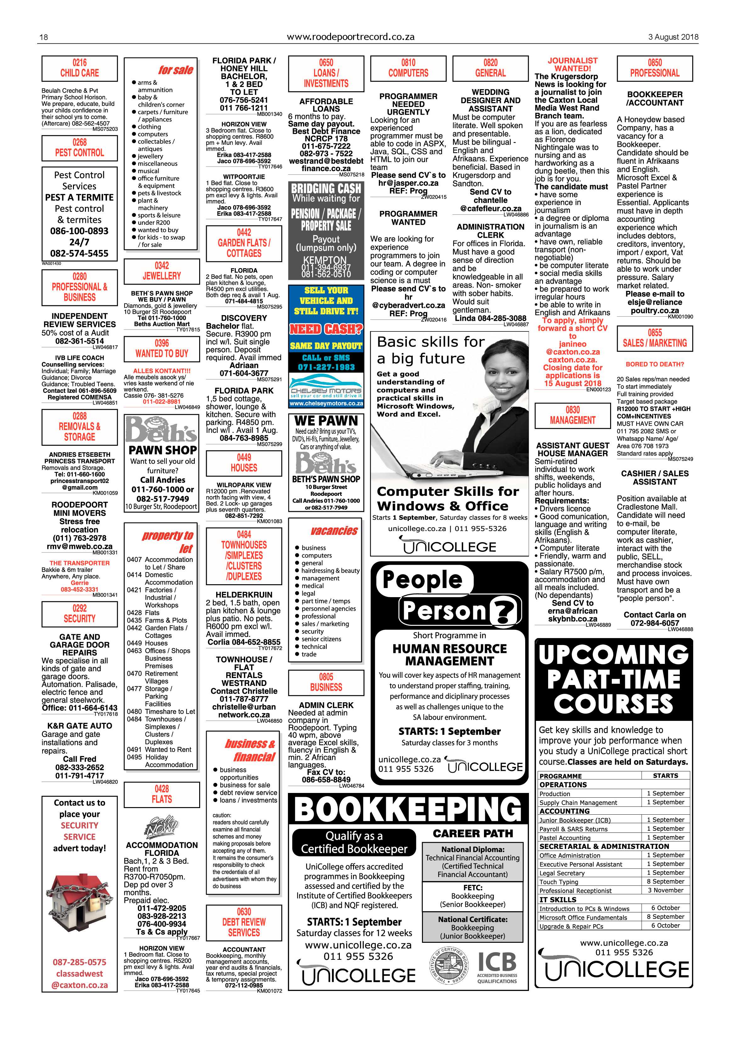 Roodepoort Record 3 August 2018 page 18