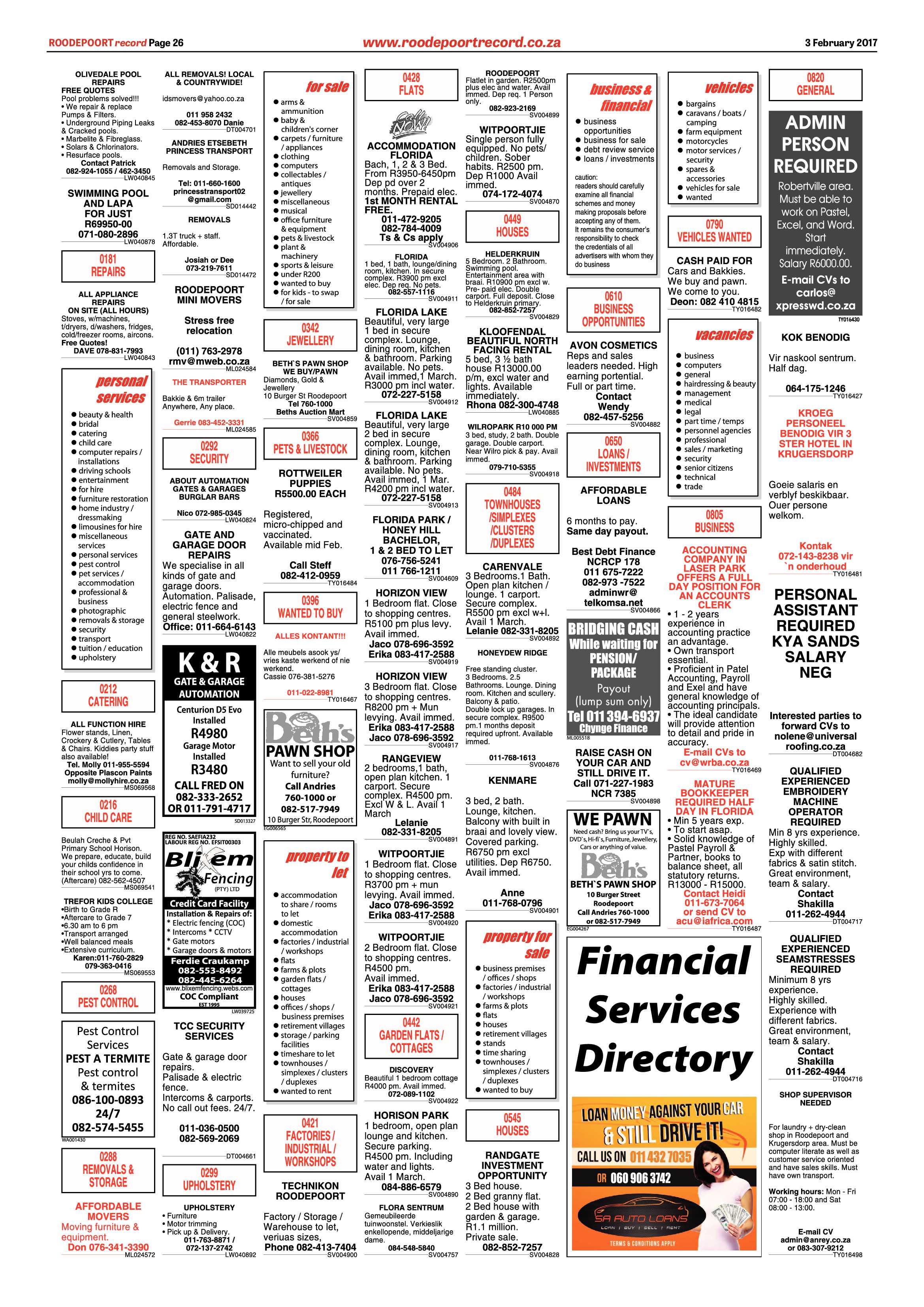 Roodepoort Record 3 February 2017 page 26