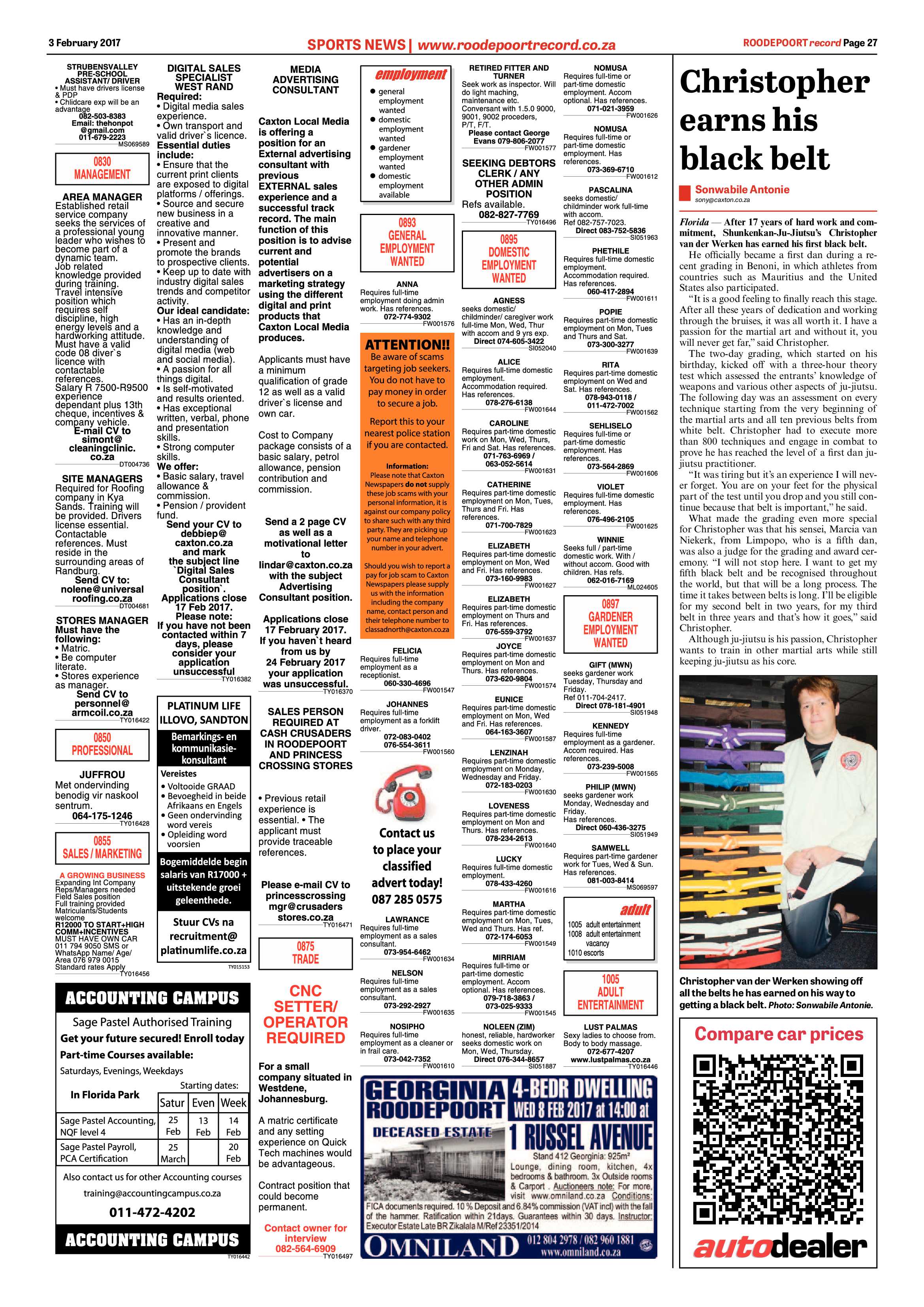 Roodepoort Record 3 February 2017 page 27