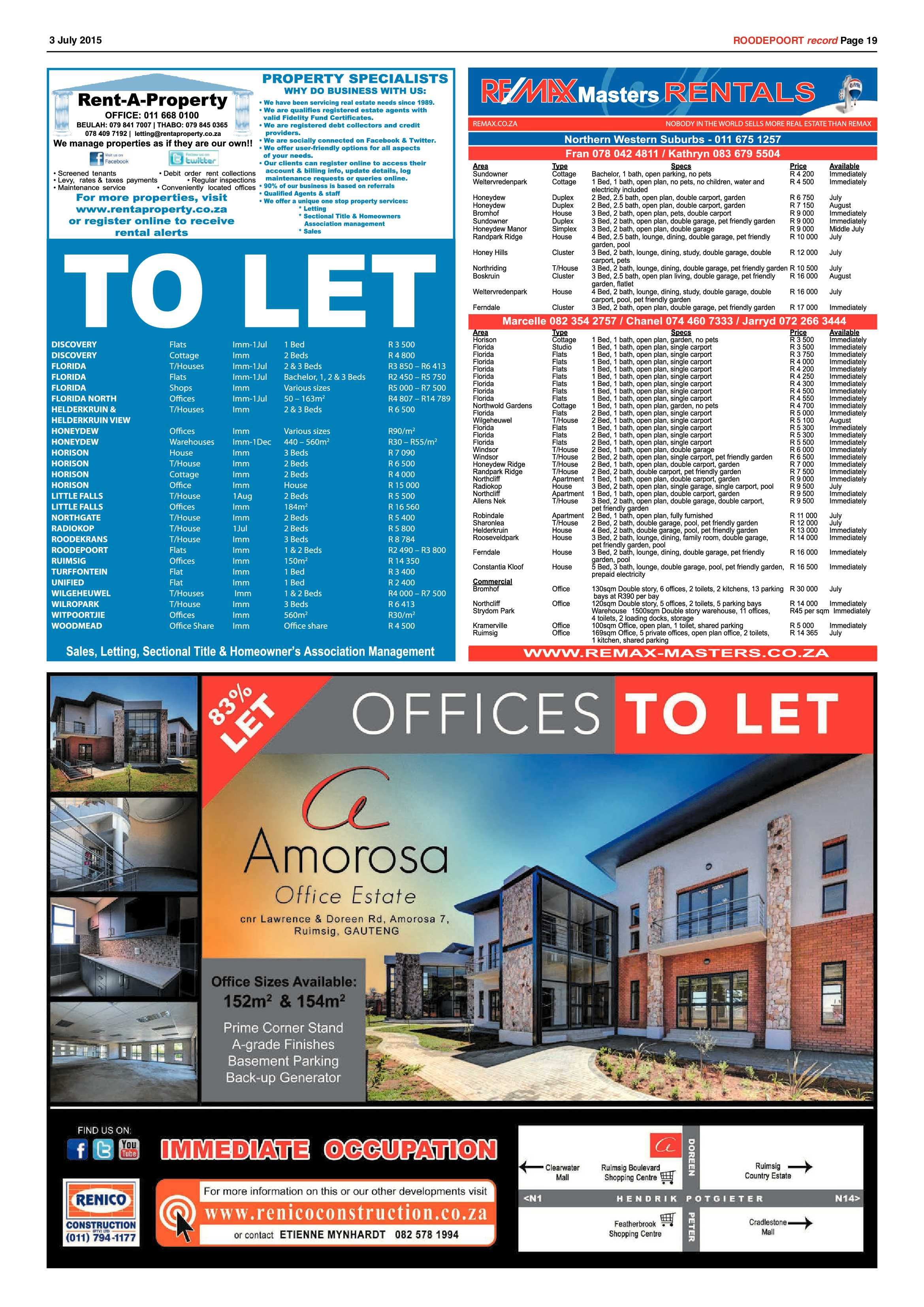 Roodepoort Record 3 July 2015 page 19