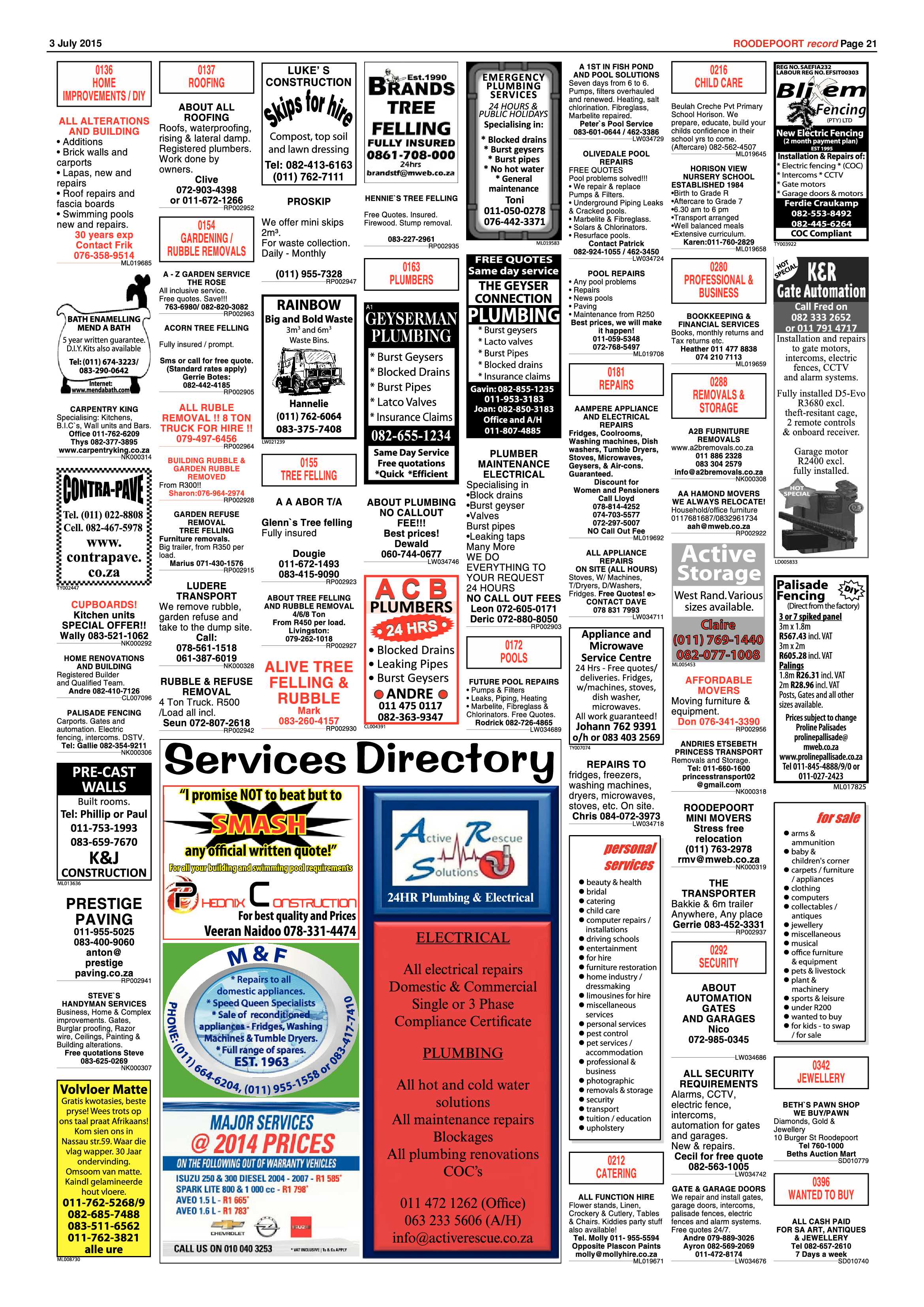 Roodepoort Record 3 July 2015 page 21