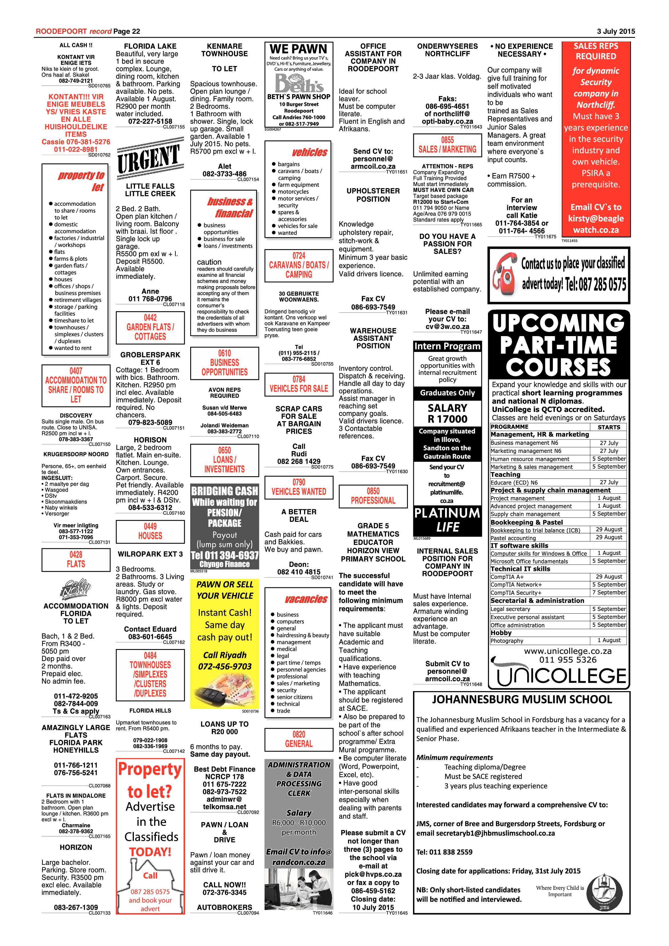 Roodepoort Record 3 July 2015 page 22