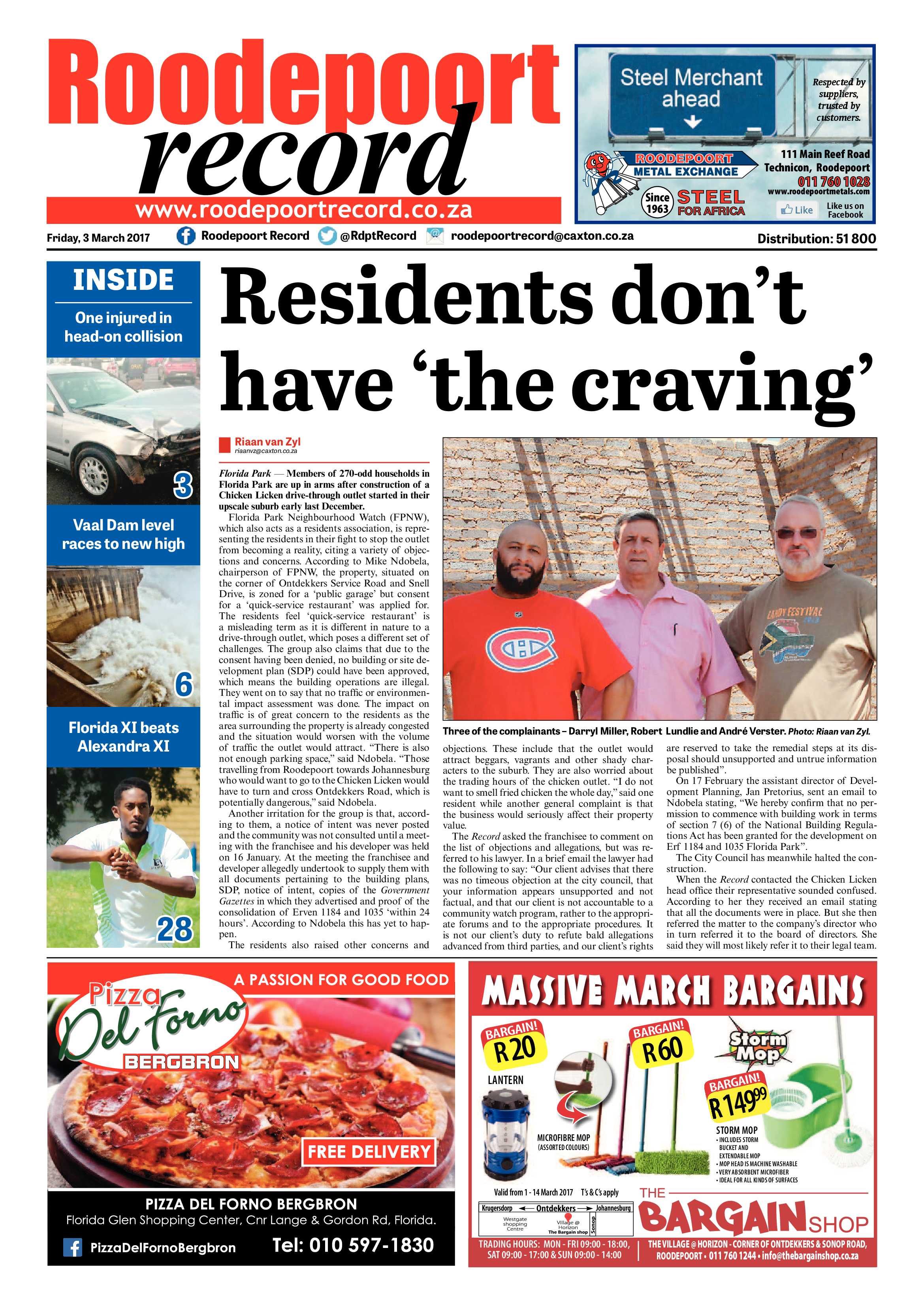 Roodepoort Record 3 March 2017 page 1