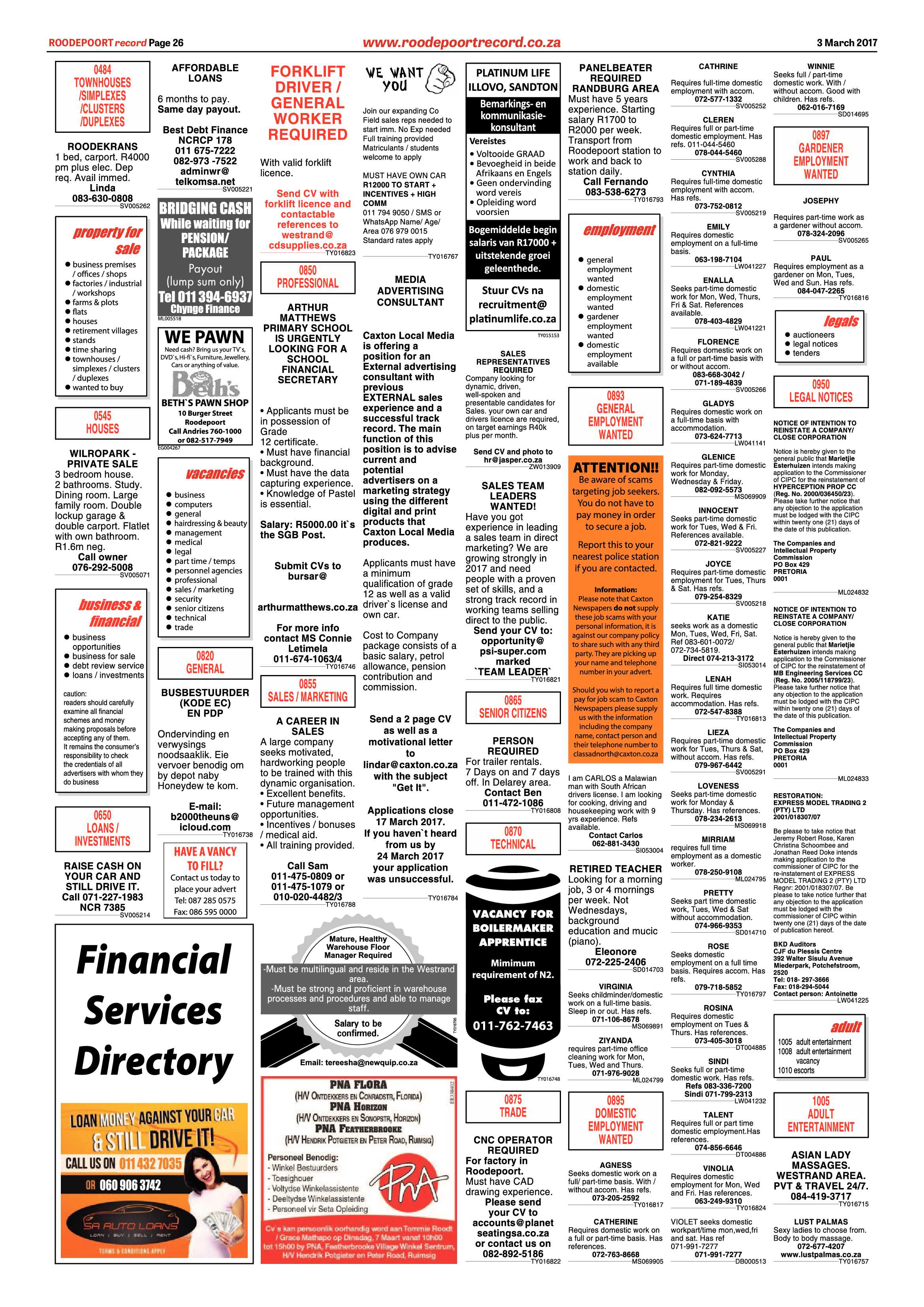 Roodepoort Record 3 March 2017 page 26