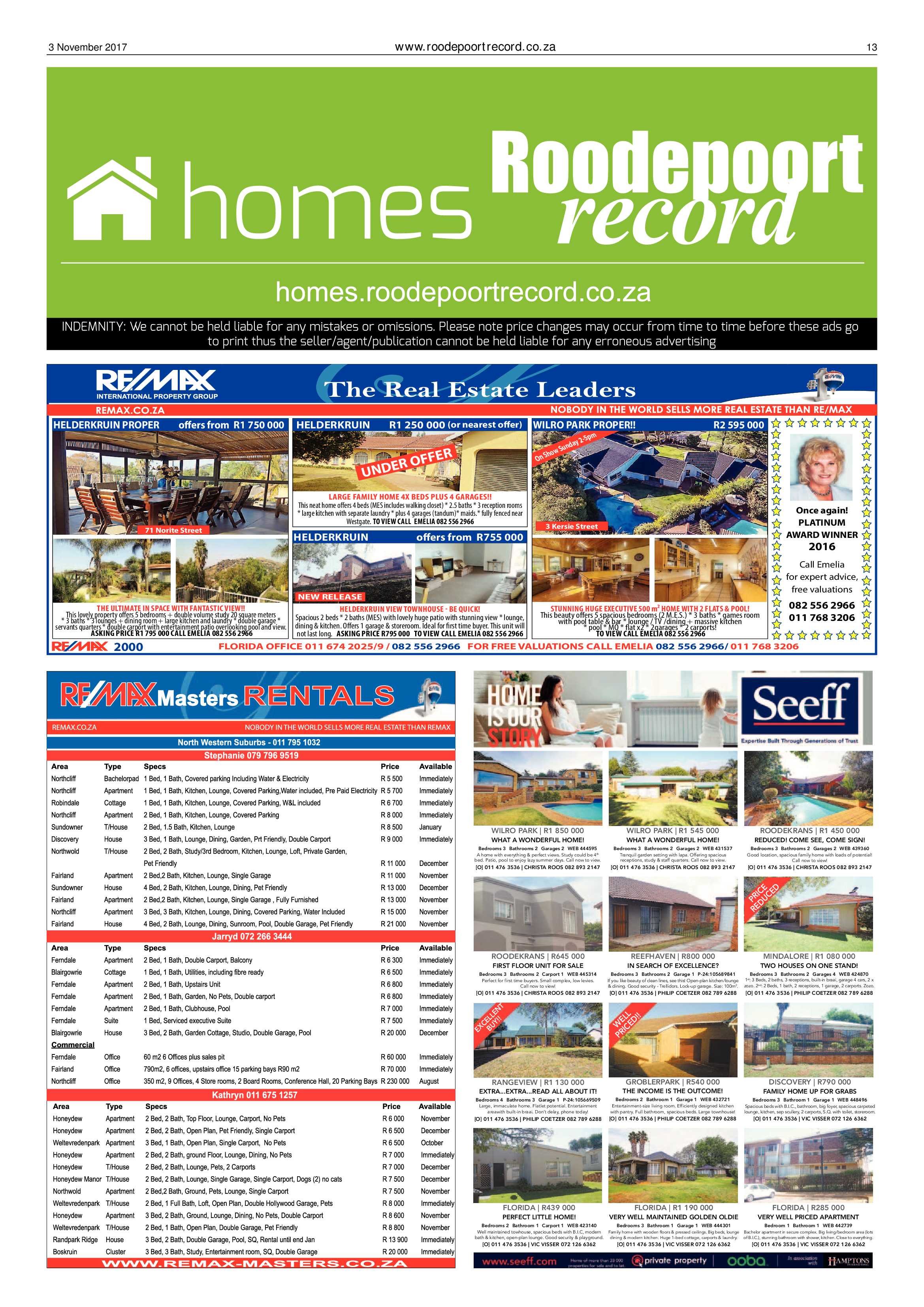 Roodepoort Record 3 November 2017 page 13