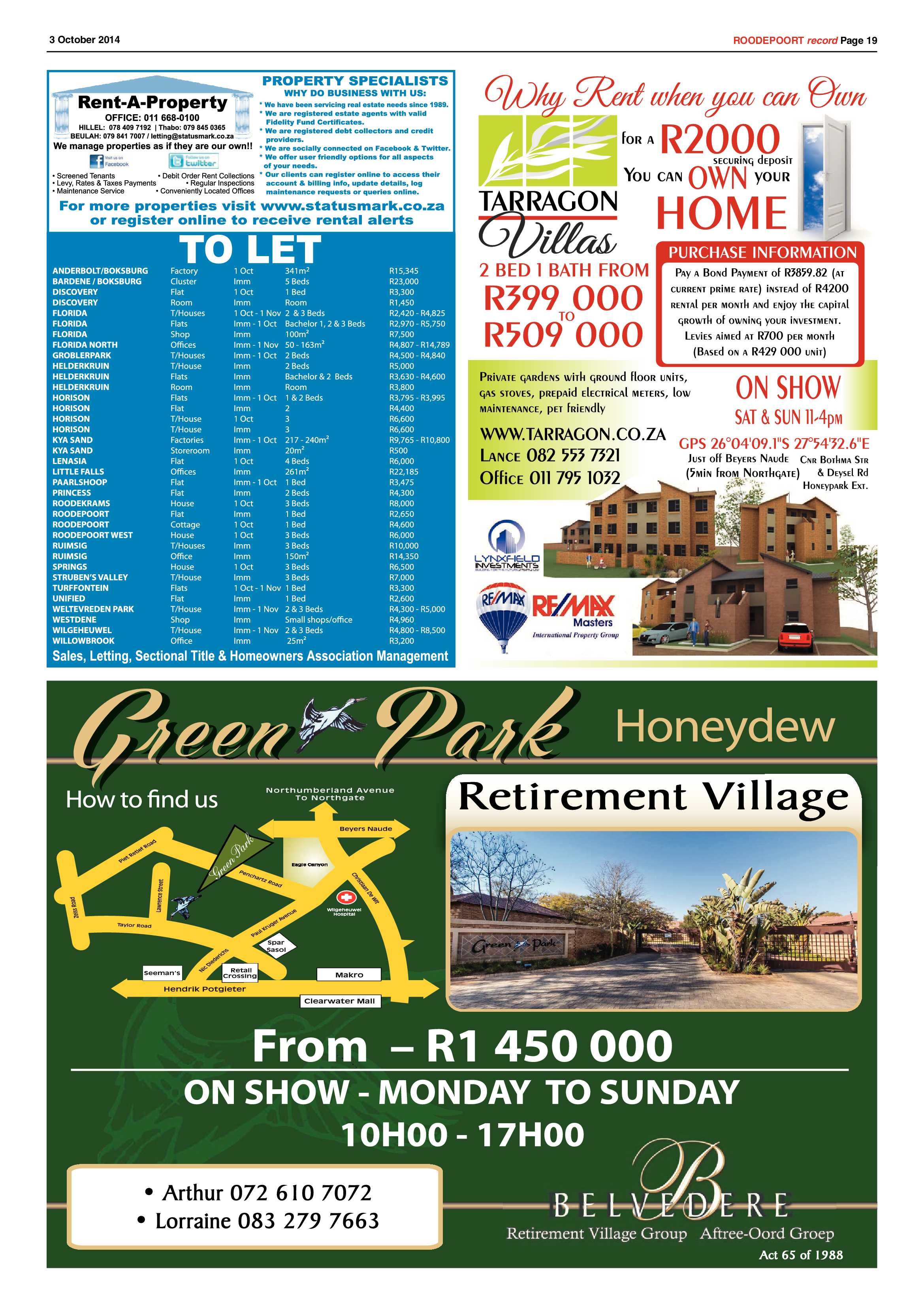 Roodepoort Record 3 October 2014 page 19