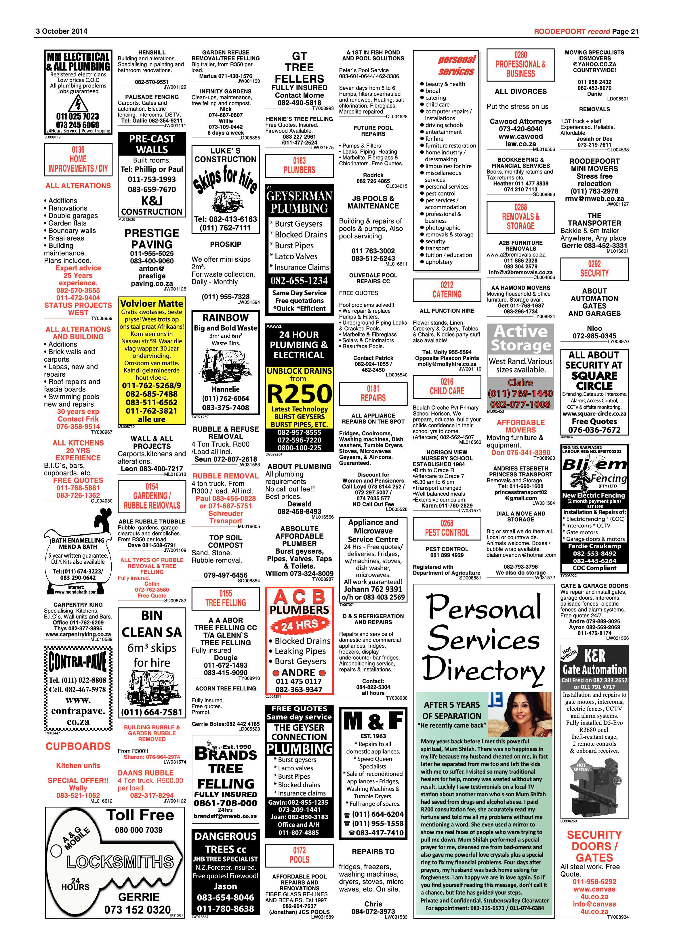 Roodepoort Record 3 October 2014 page 21