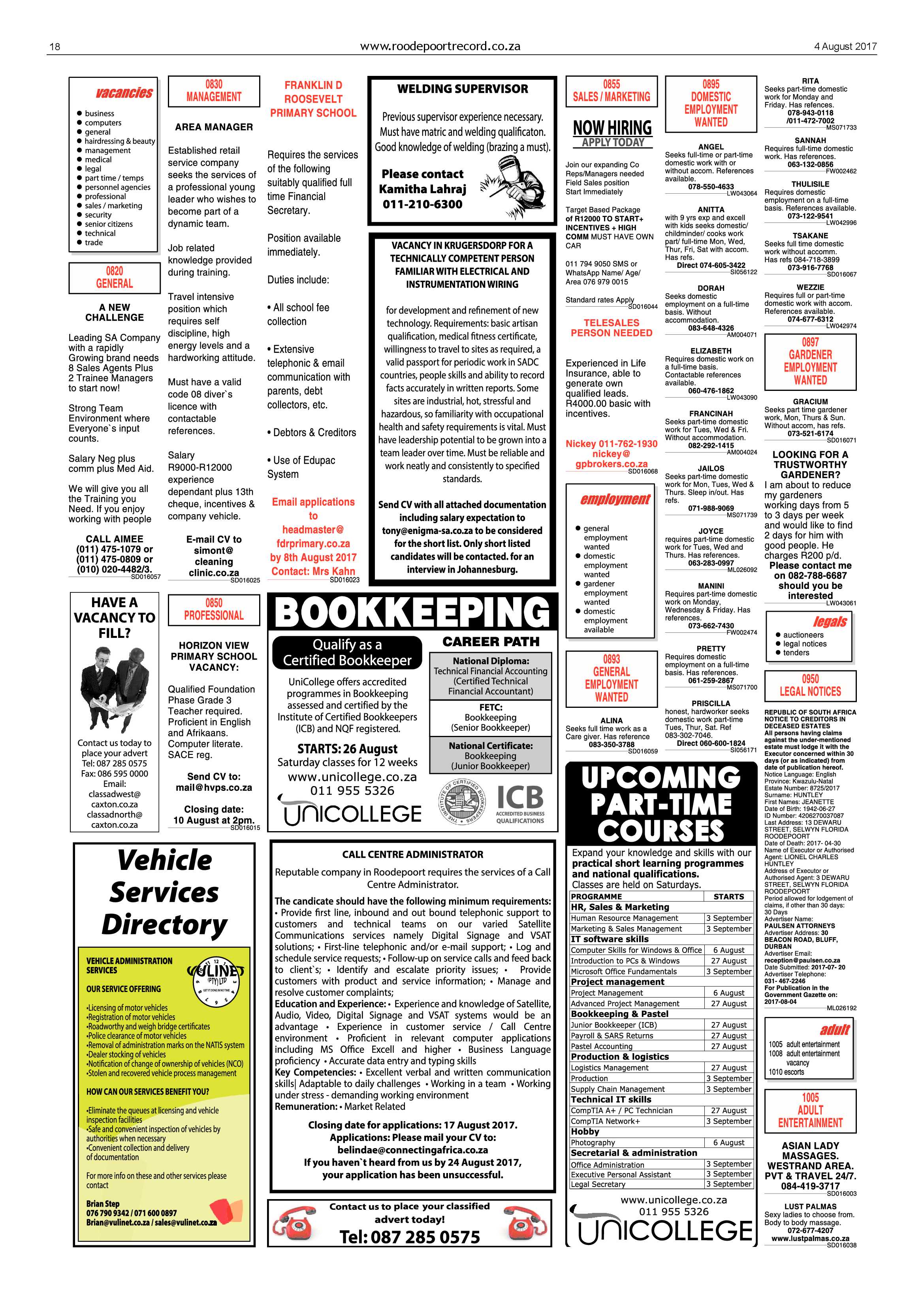 Roodepoort Record 4 August 2017 page 18