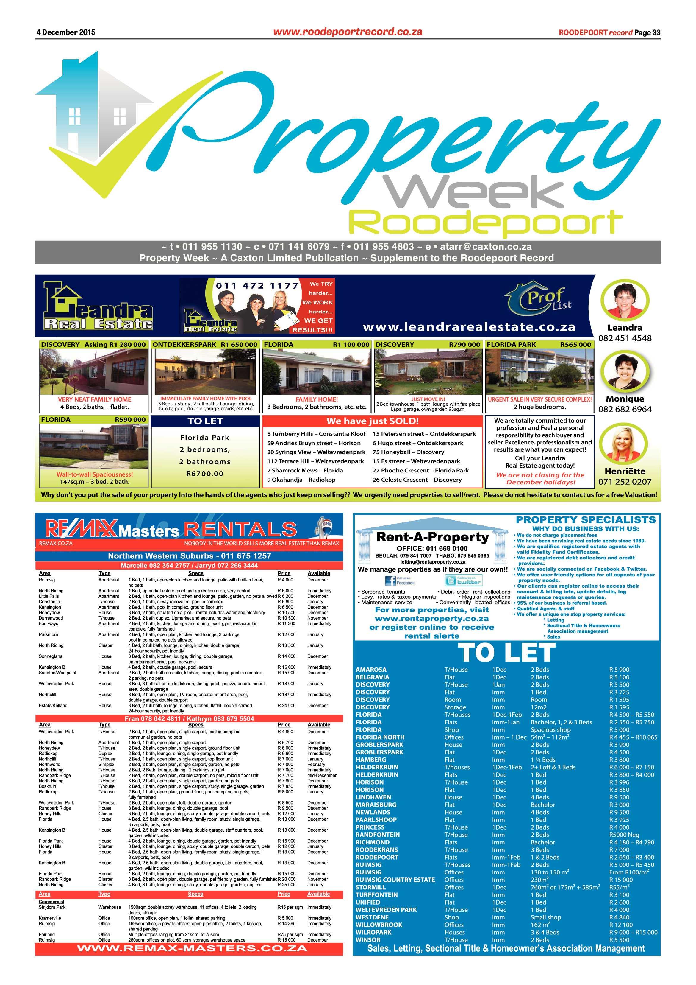 Roodepoort Record 4 December 2015 page 33