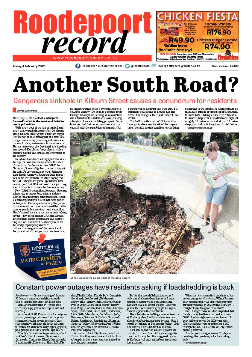 Roodepoort Record 4 February 2022 page 1