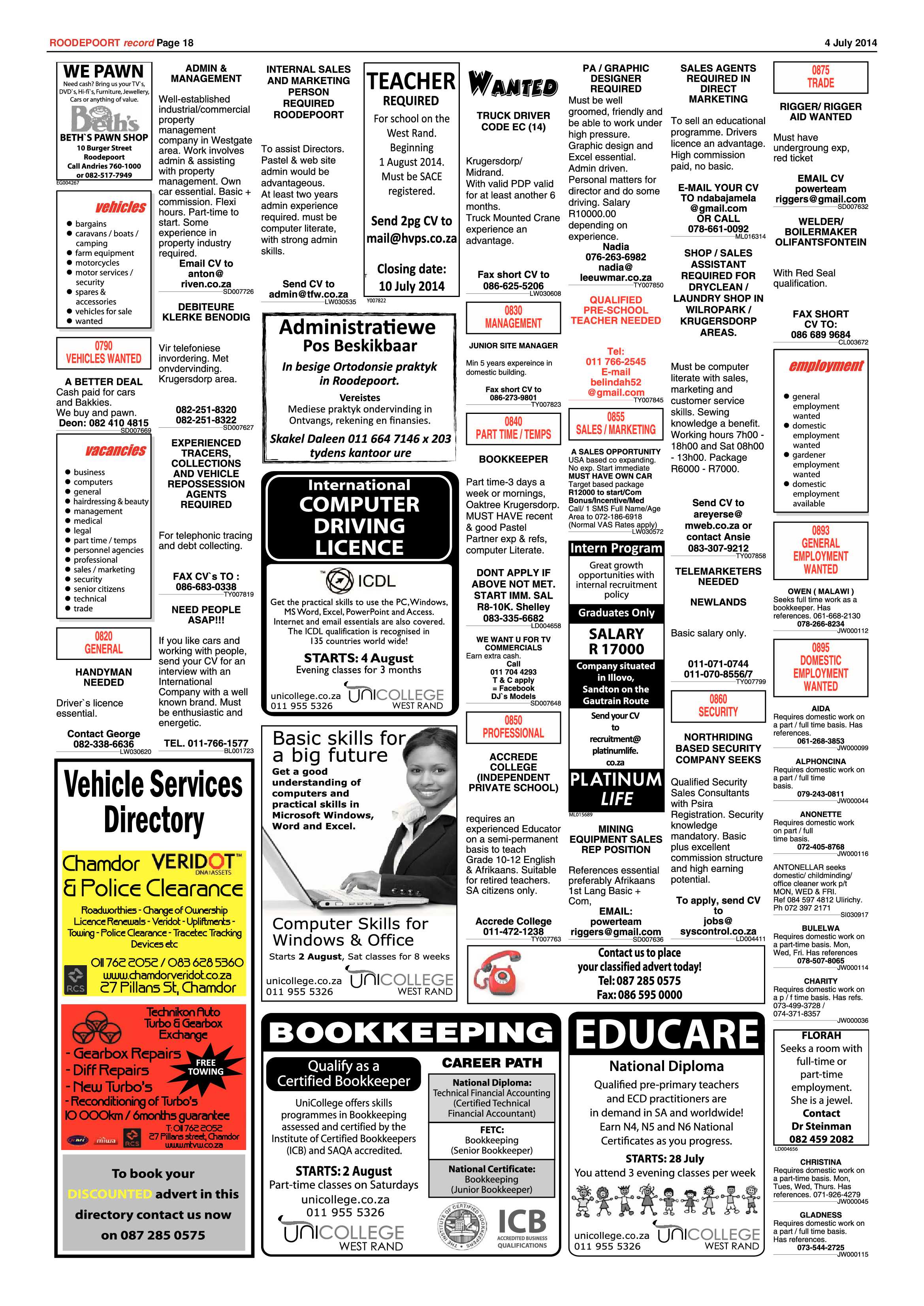 Roodepoort Record 4 July 2014 page 18