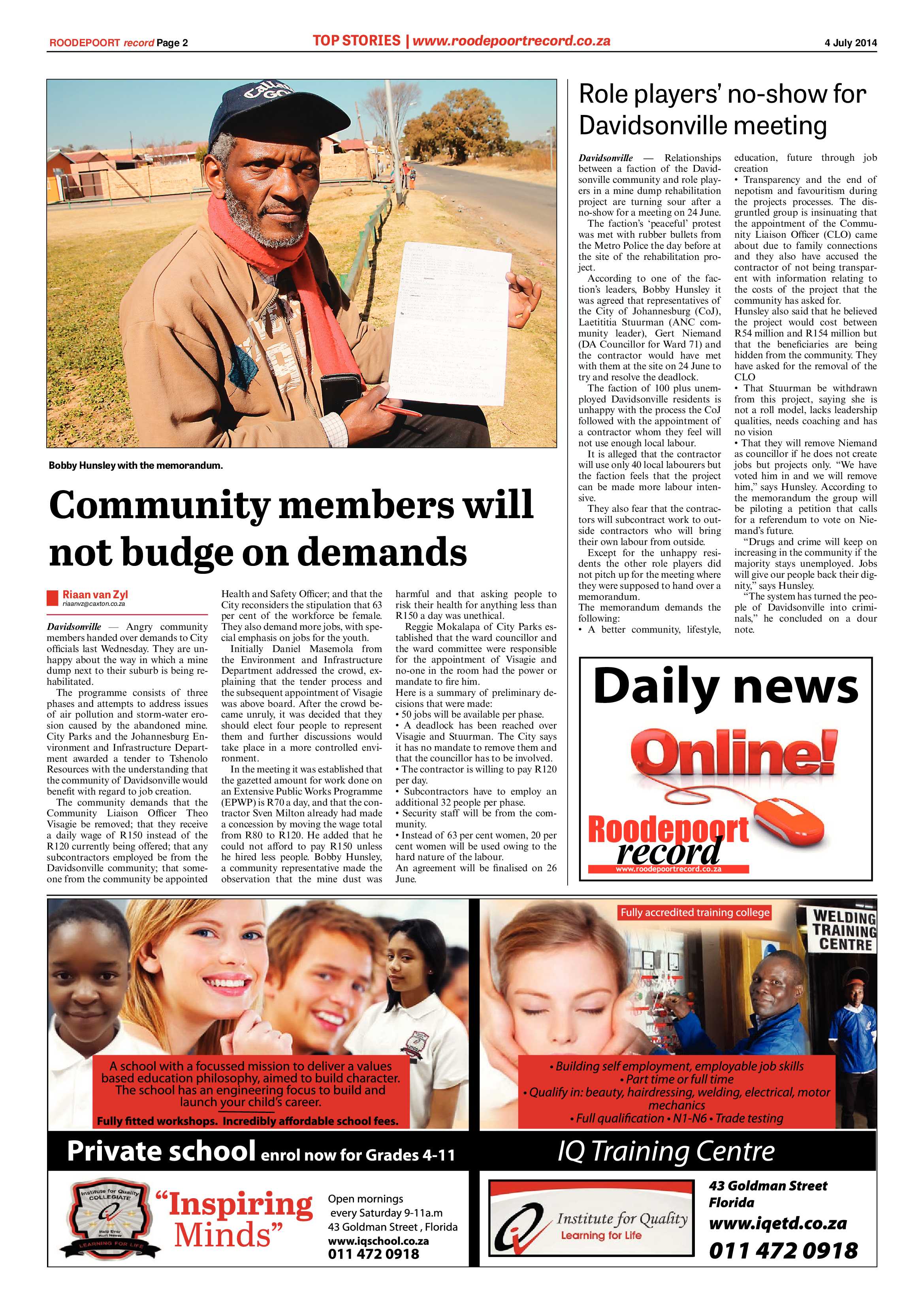 Roodepoort Record 4 July 2014 page 2