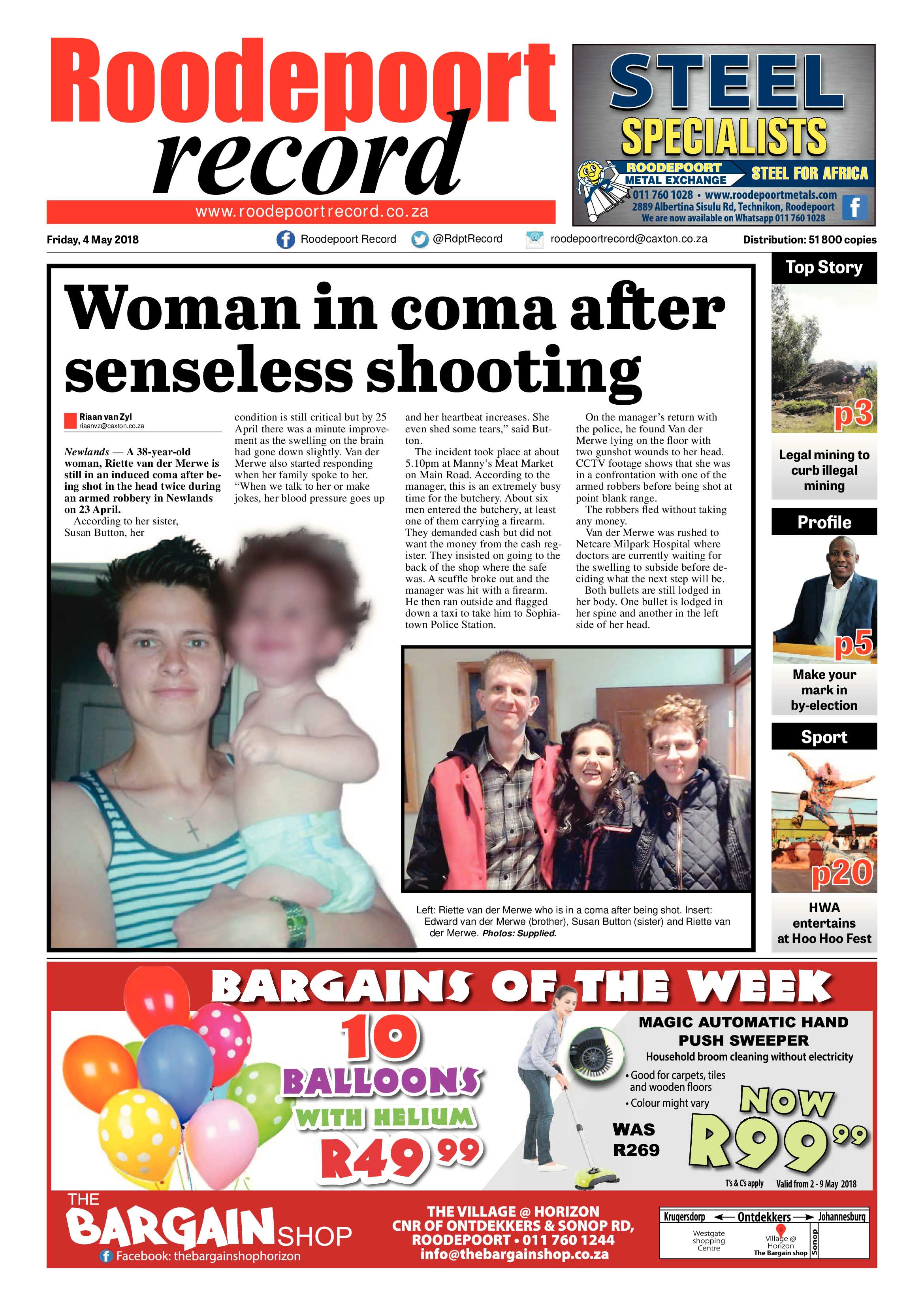 Roodepoort Record 4 May 2018 page 1