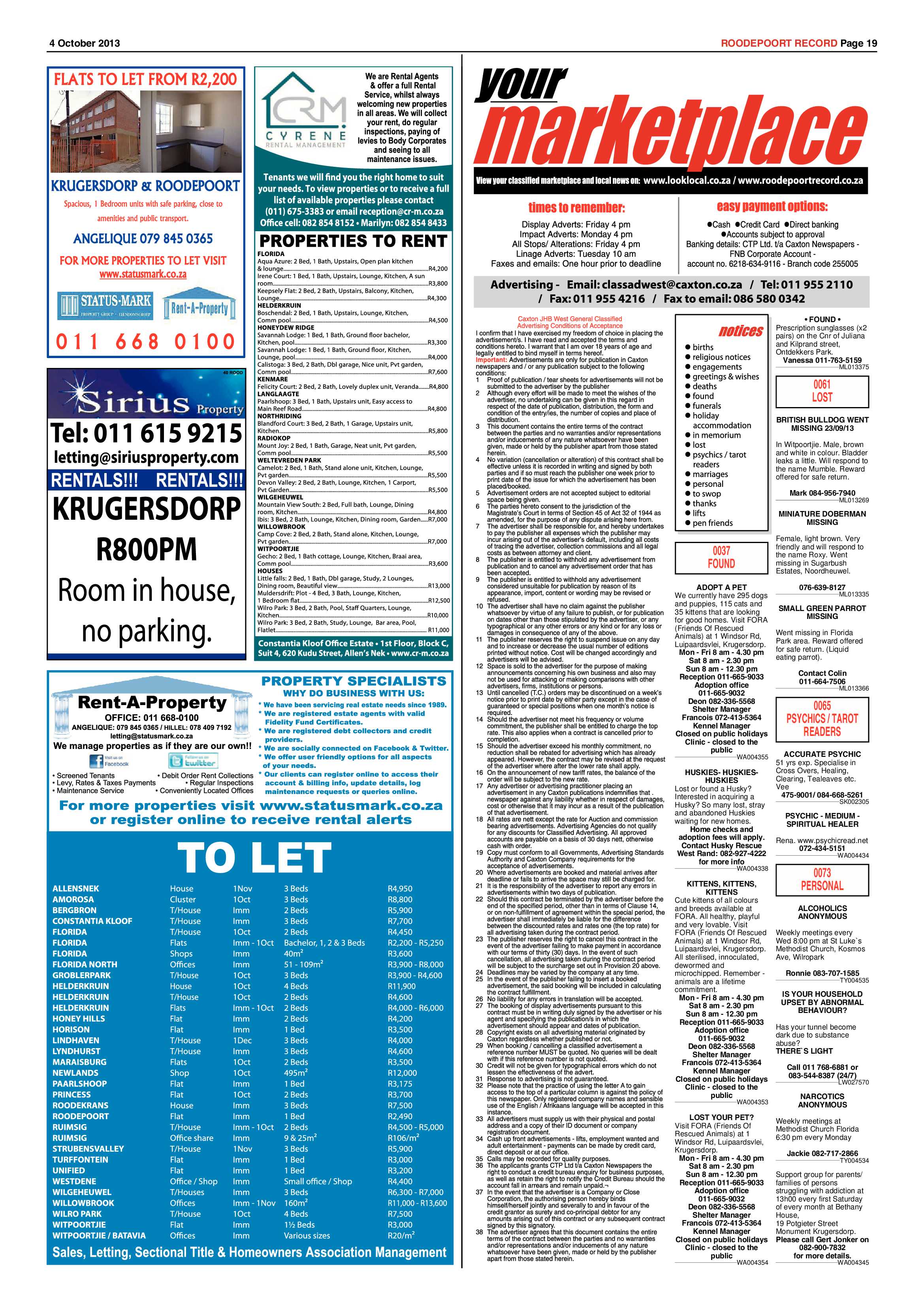 Roodepoort Record 4 October 2013 page 19