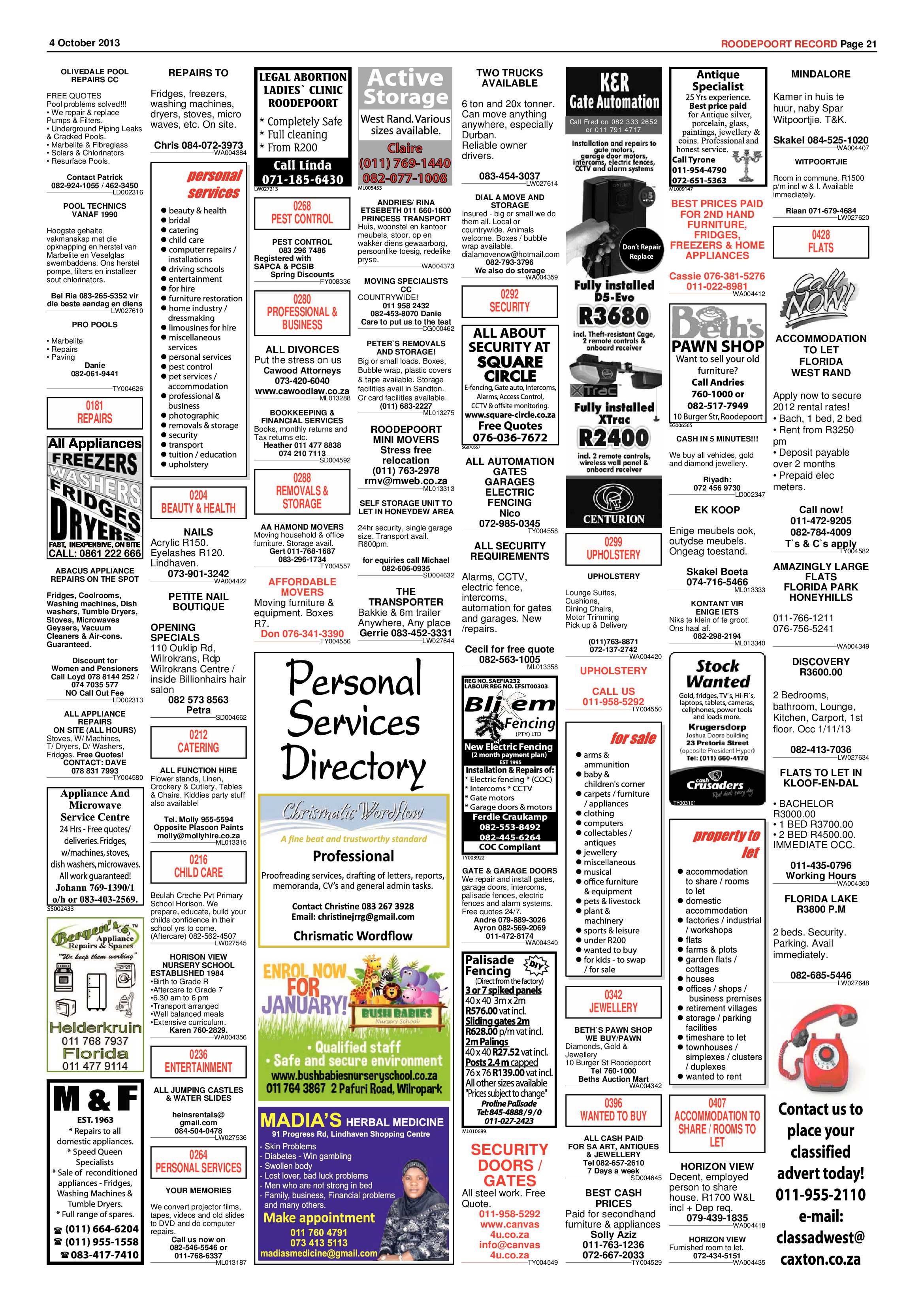 Roodepoort Record 4 October 2013 page 21