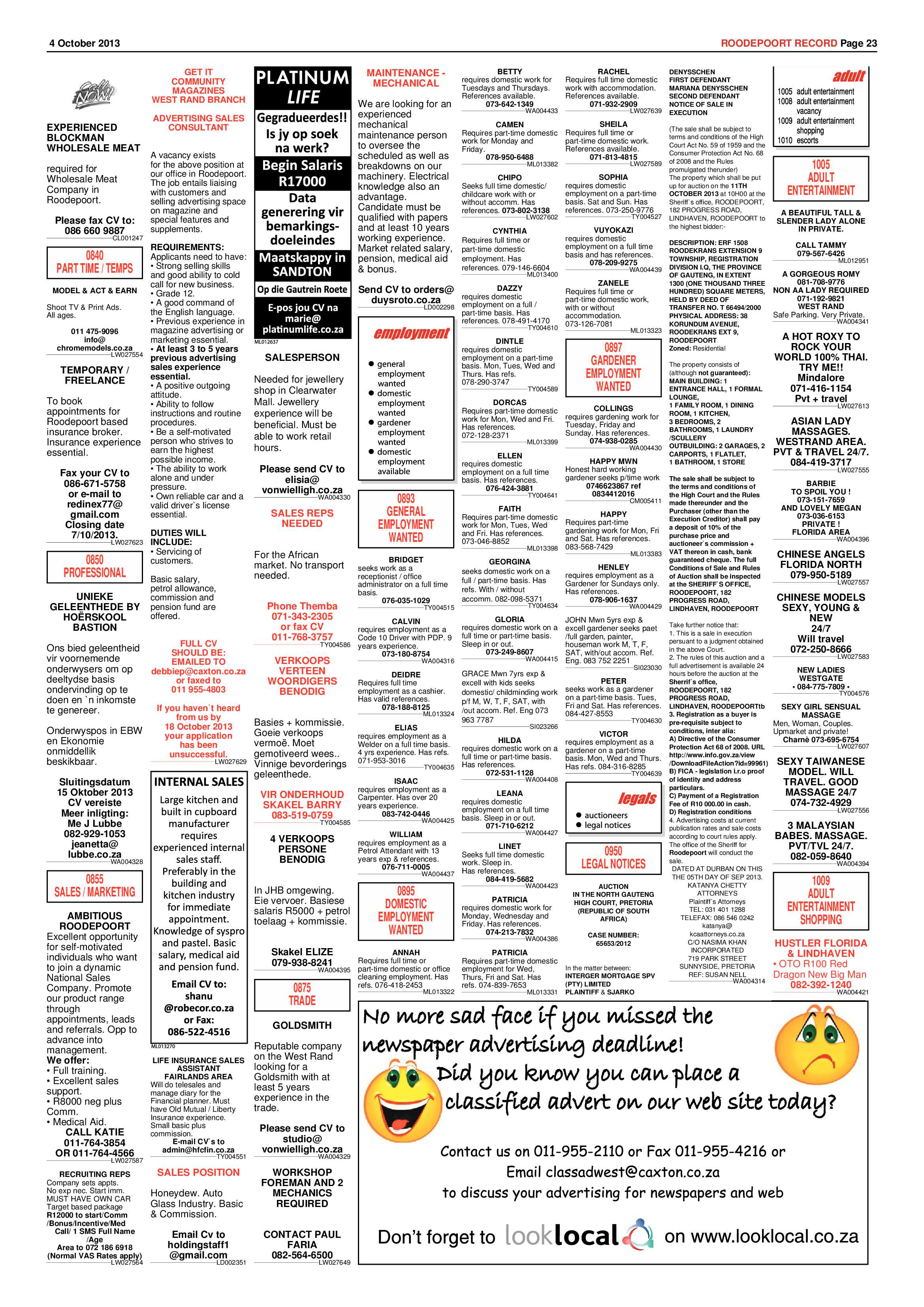 Roodepoort Record 4 October 2013 page 23