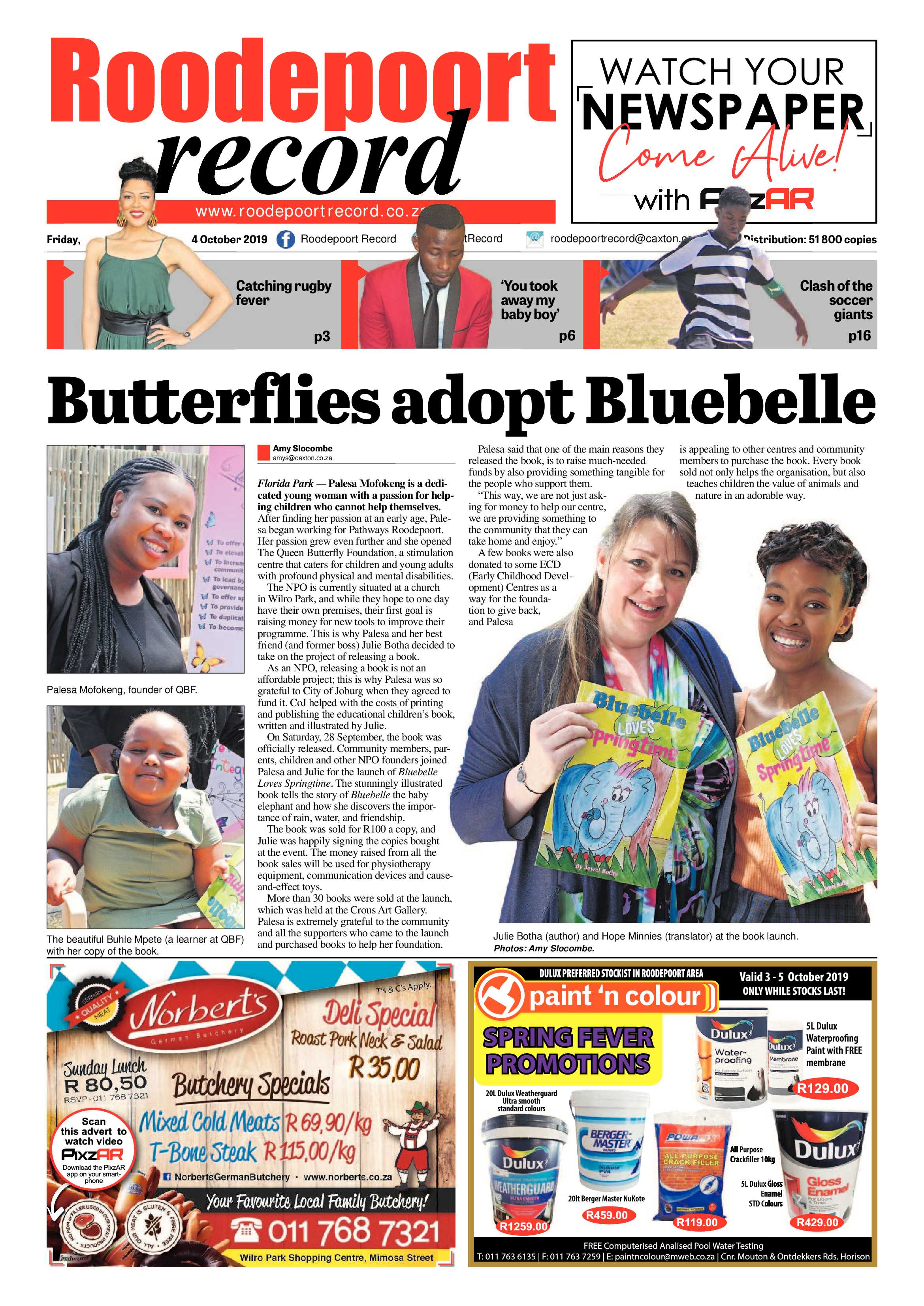 Roodepoort Record 4 October 2019 page 1