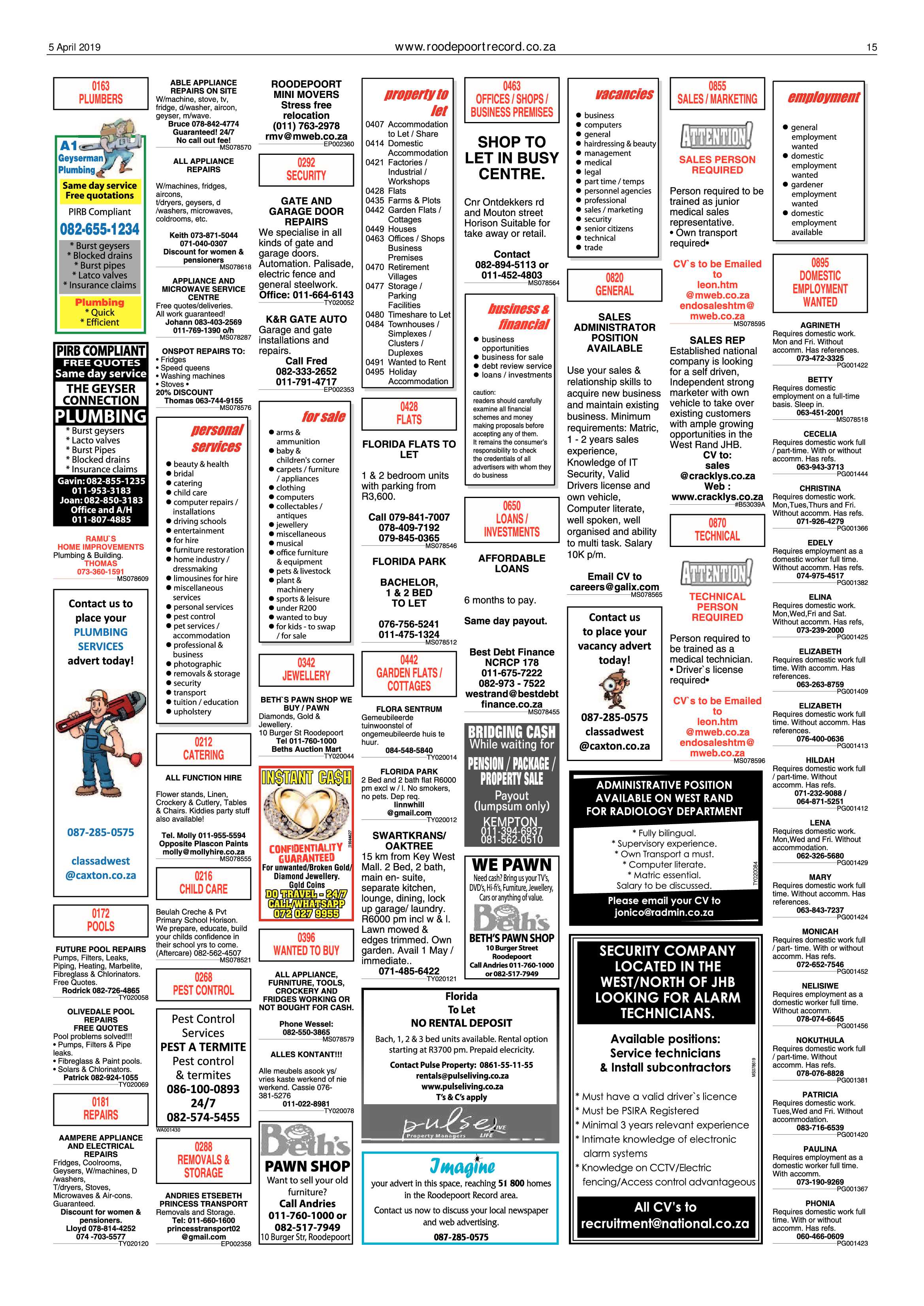 Roodepoort Record 5 April 2019 page 15