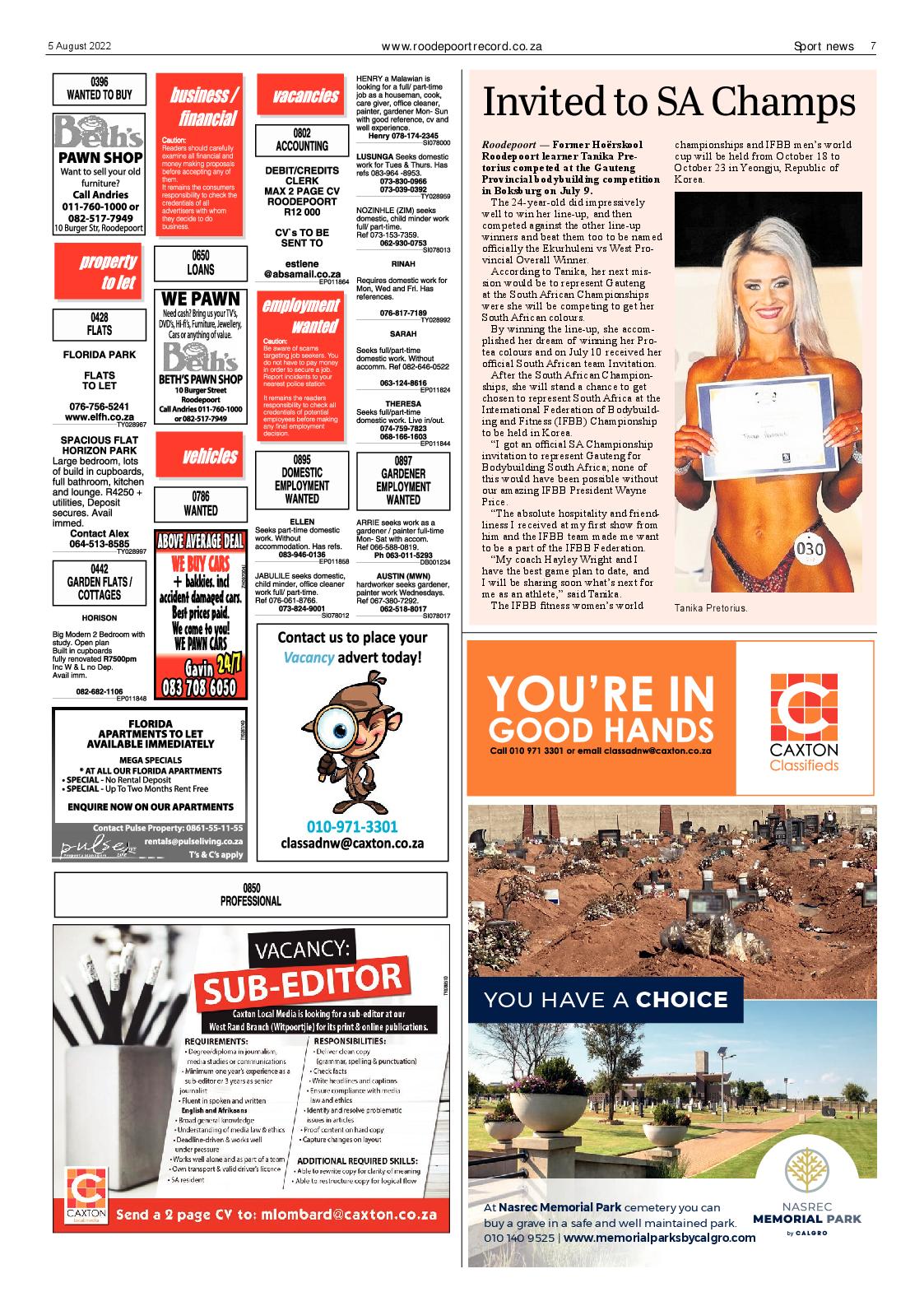 Roodepoort Record 5 August 2022 page 7