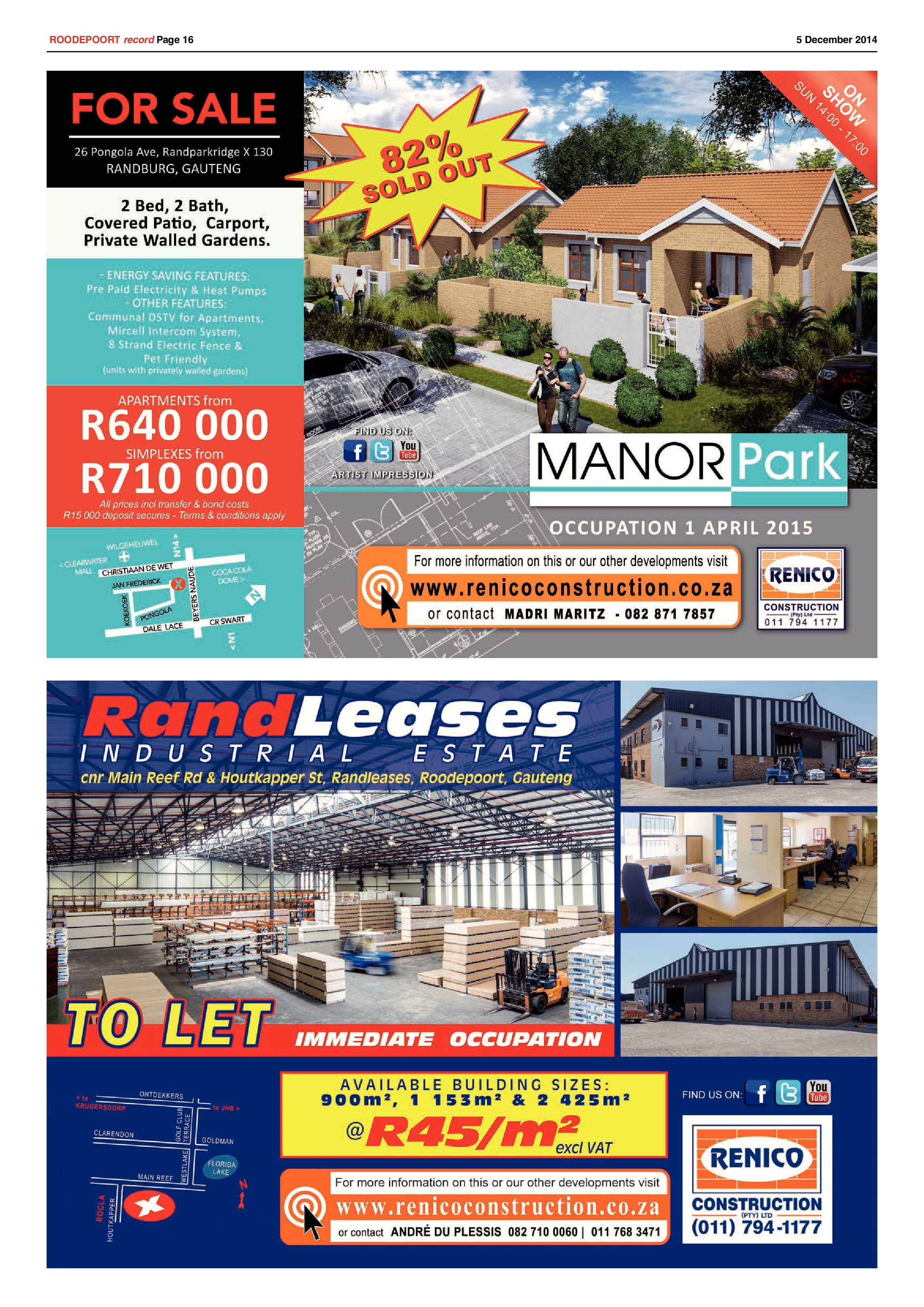 Roodepoort Record 5 December 2014 page 16