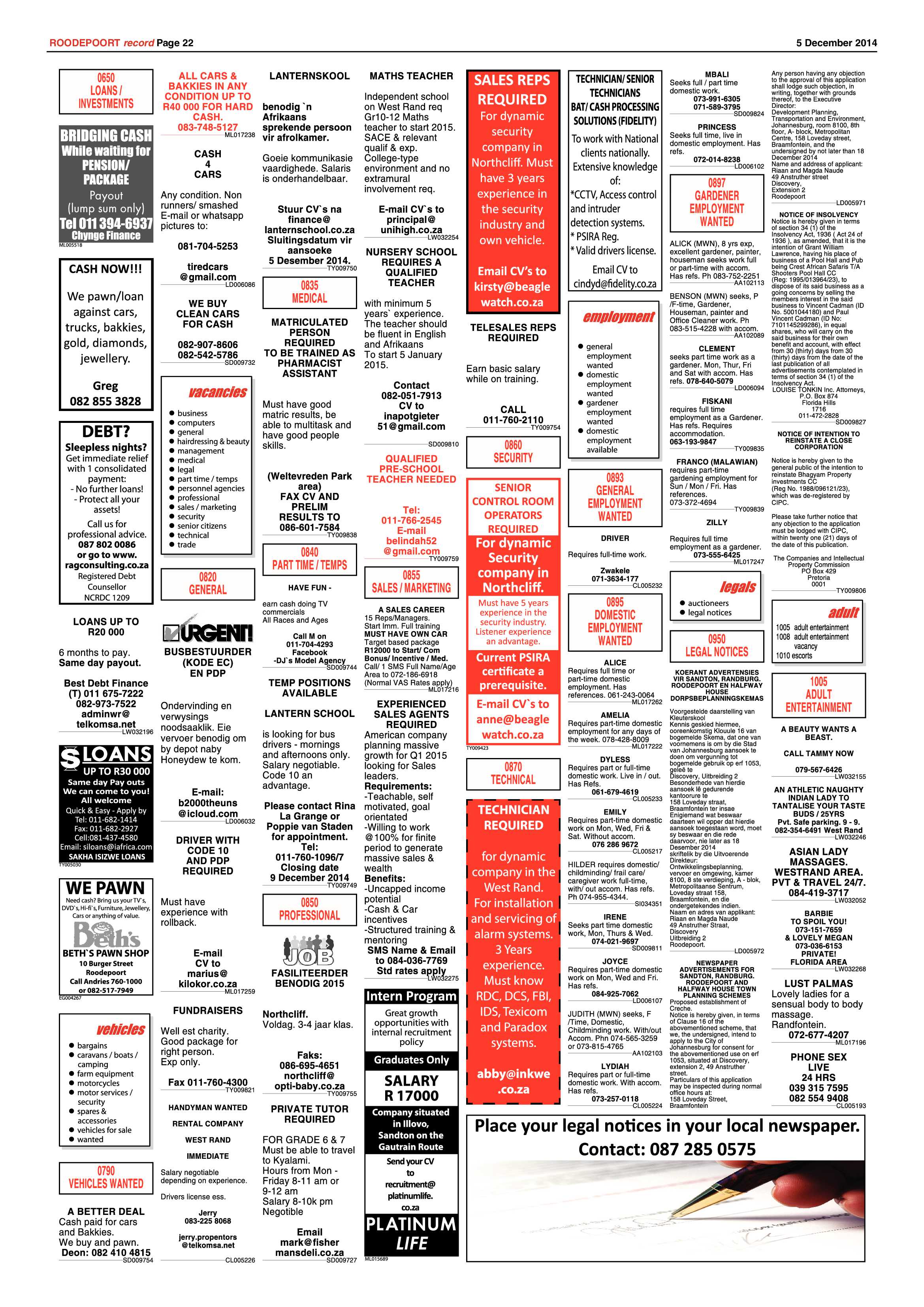 Roodepoort Record 5 December 2014 page 22