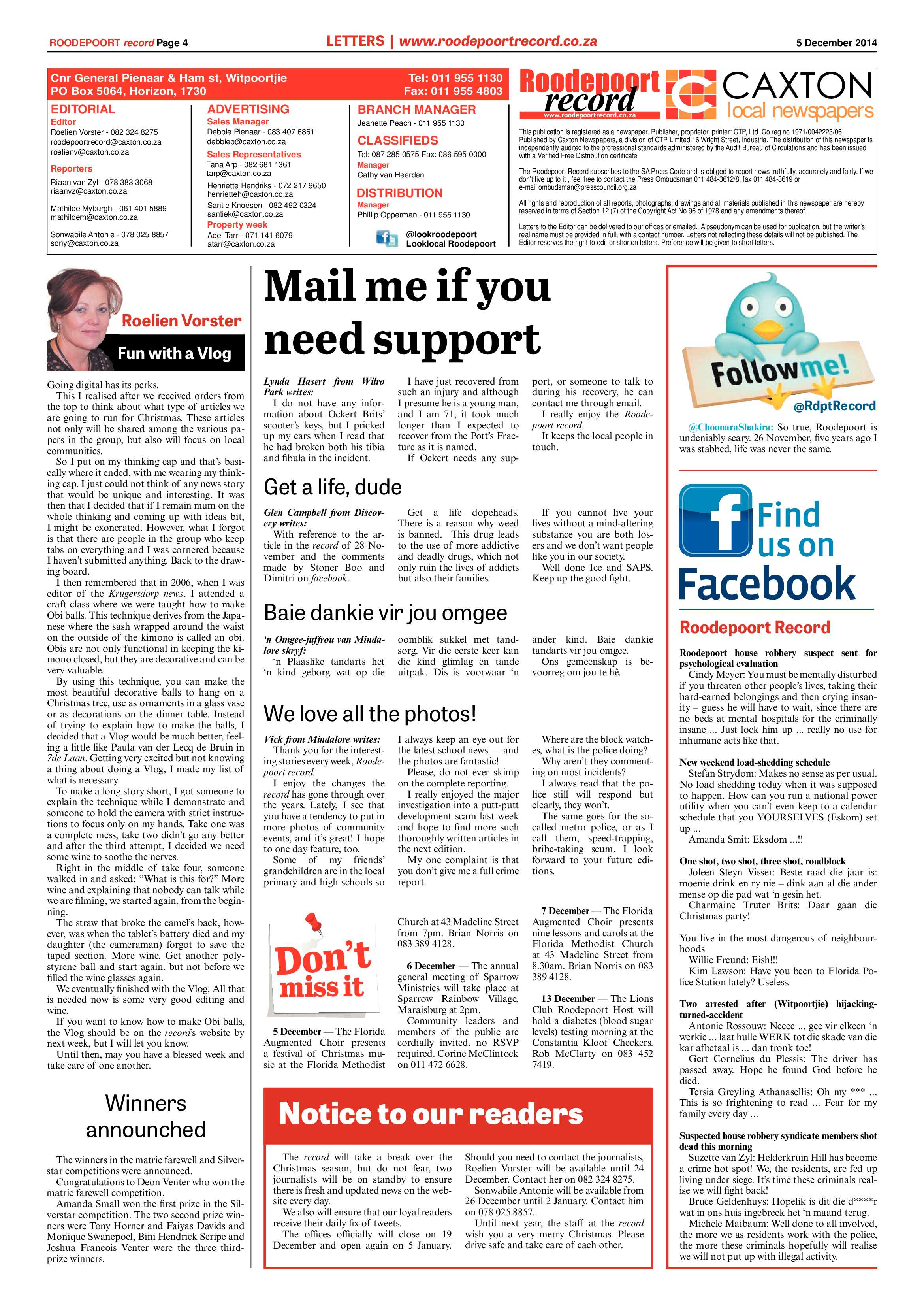 Roodepoort Record 5 December 2014 page 4