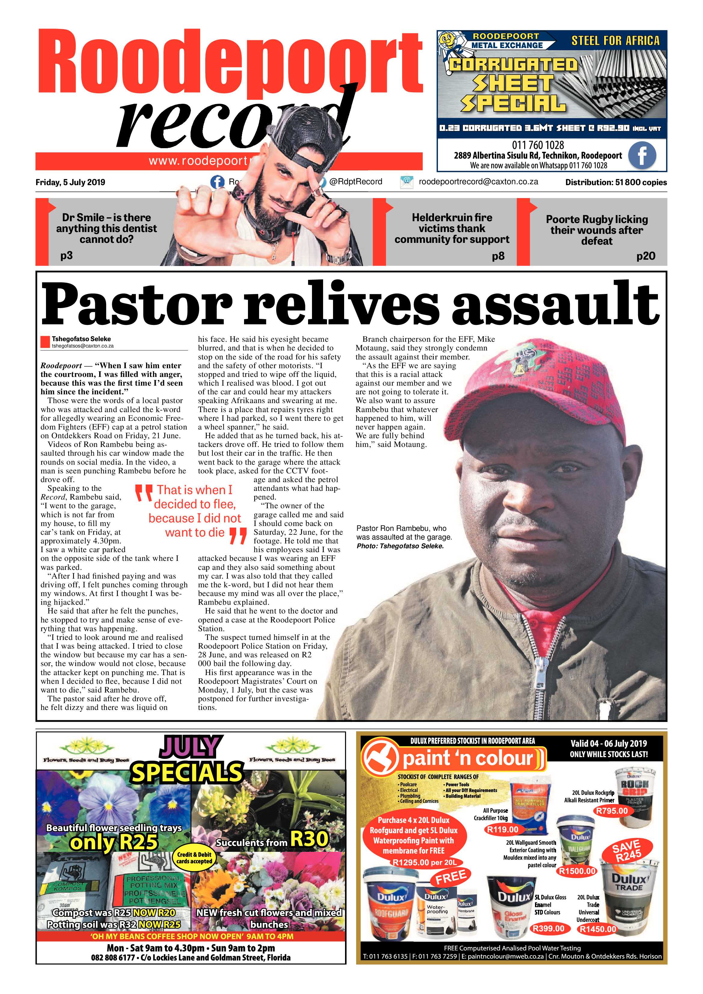 Roodepoort Record 5 July 2019 page 1