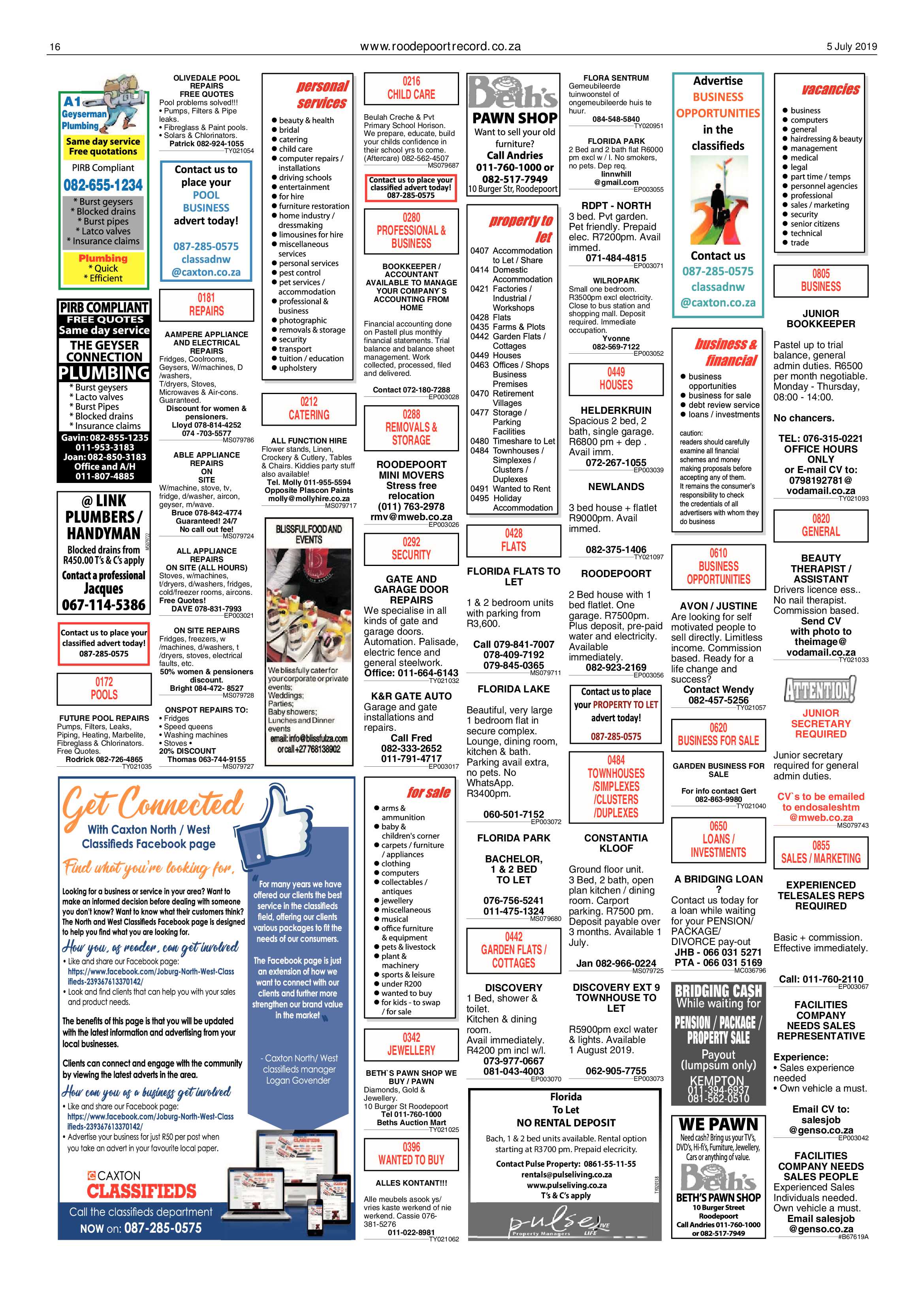 Roodepoort Record 5 July 2019 page 16