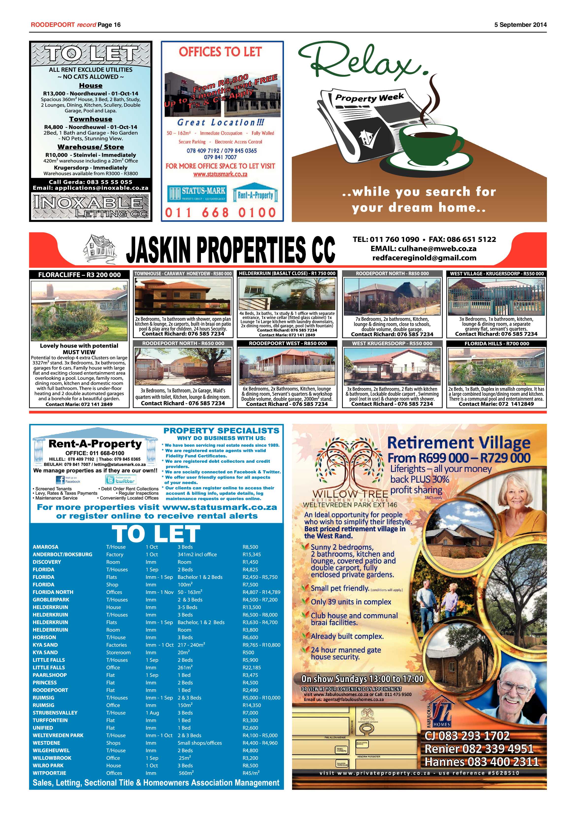 Roodepoort Record 5 September 2014 page 16