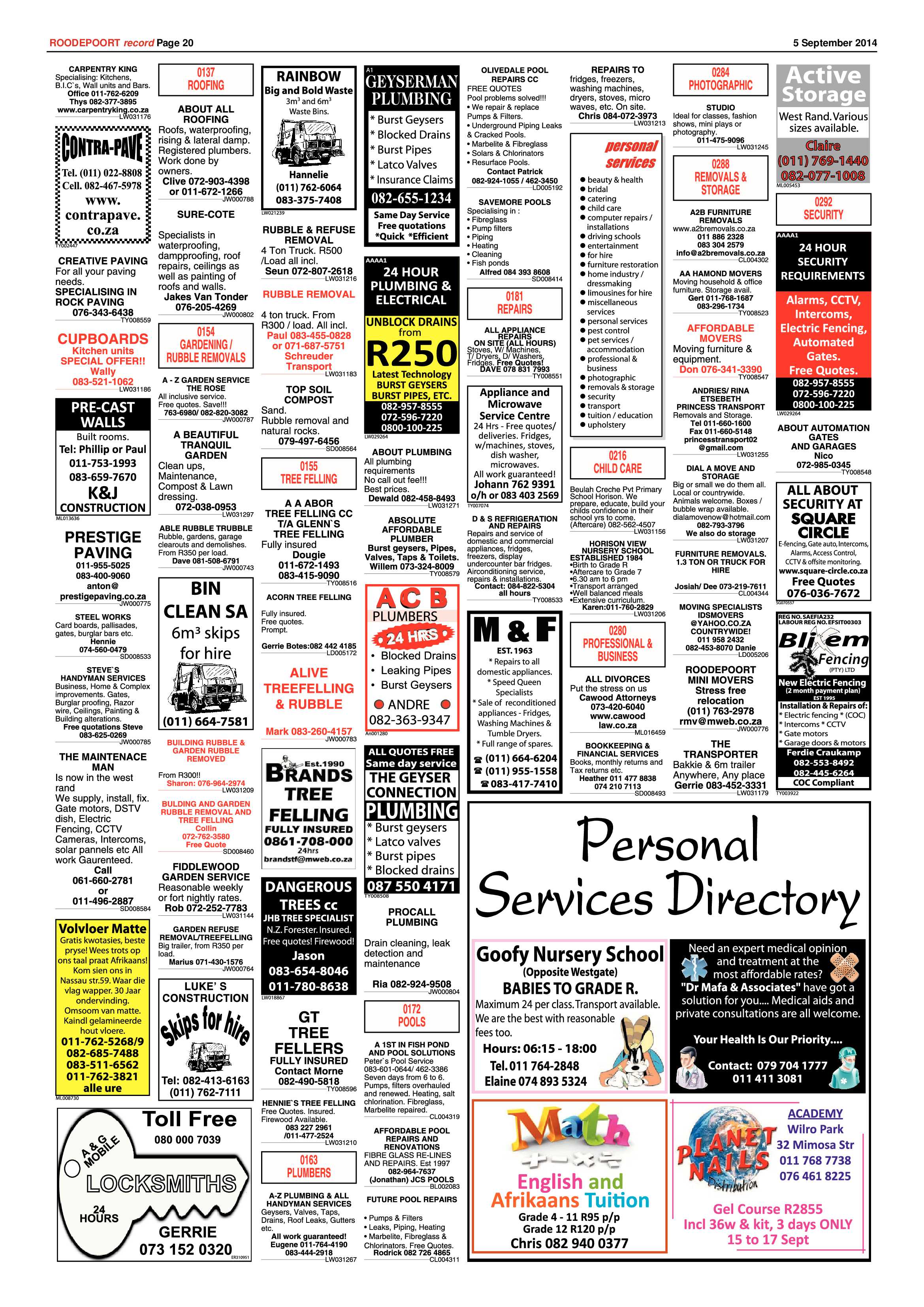 Roodepoort Record 5 September 2014 page 20