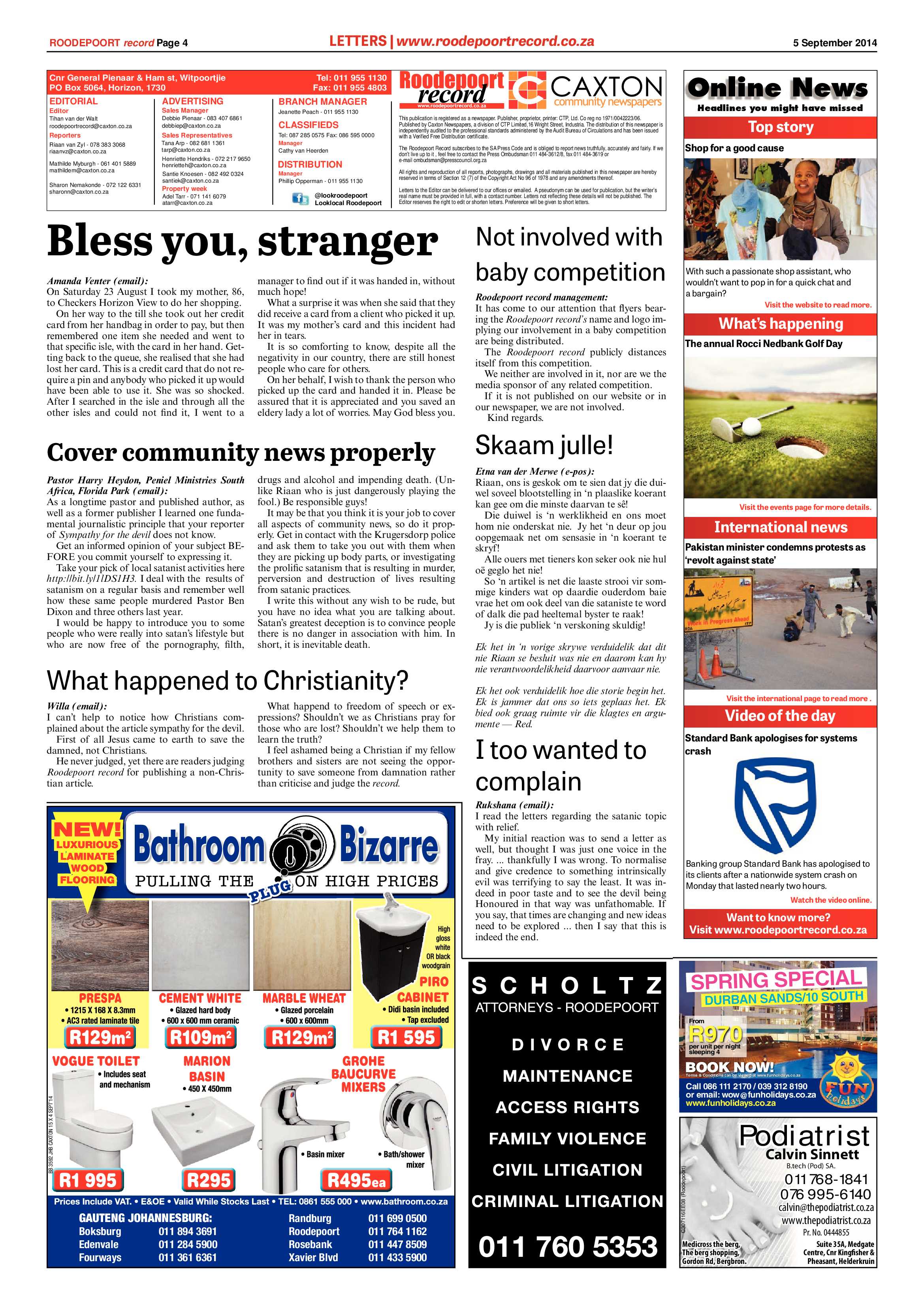Roodepoort Record 5 September 2014 page 4