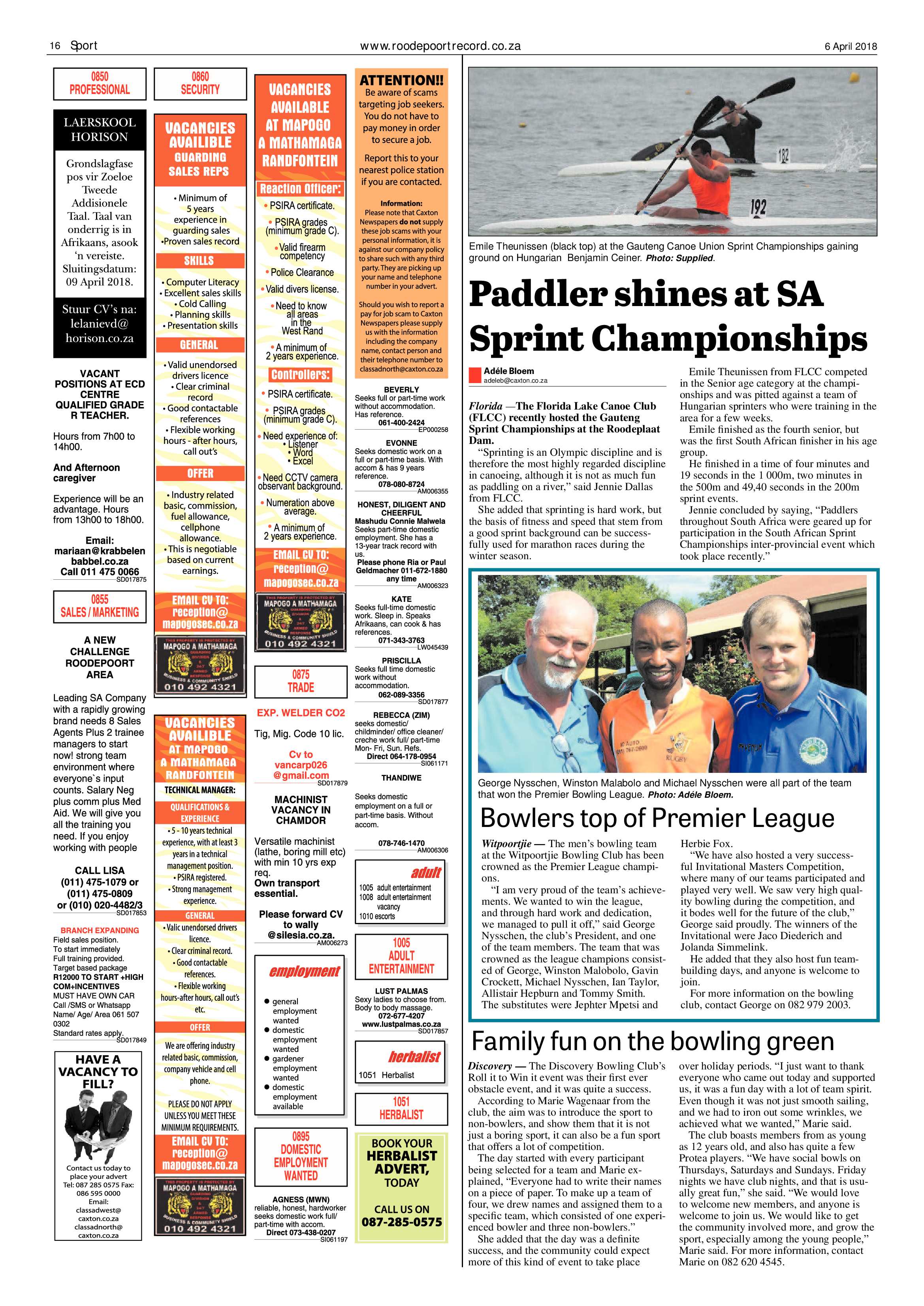 Roodepoort Record 6 April 2018 page 16