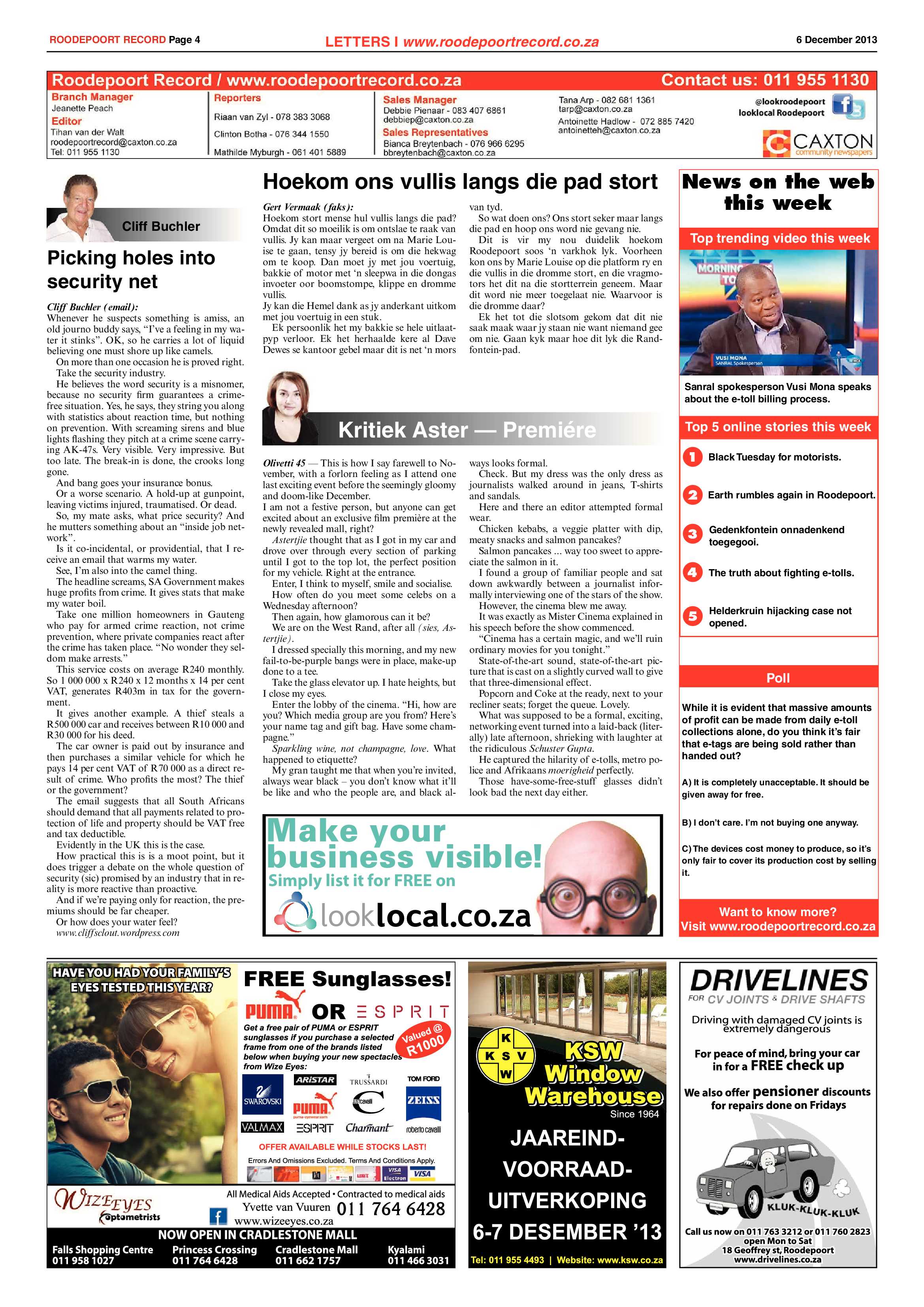 Roodepoort Record 6 December 2013 page 4
