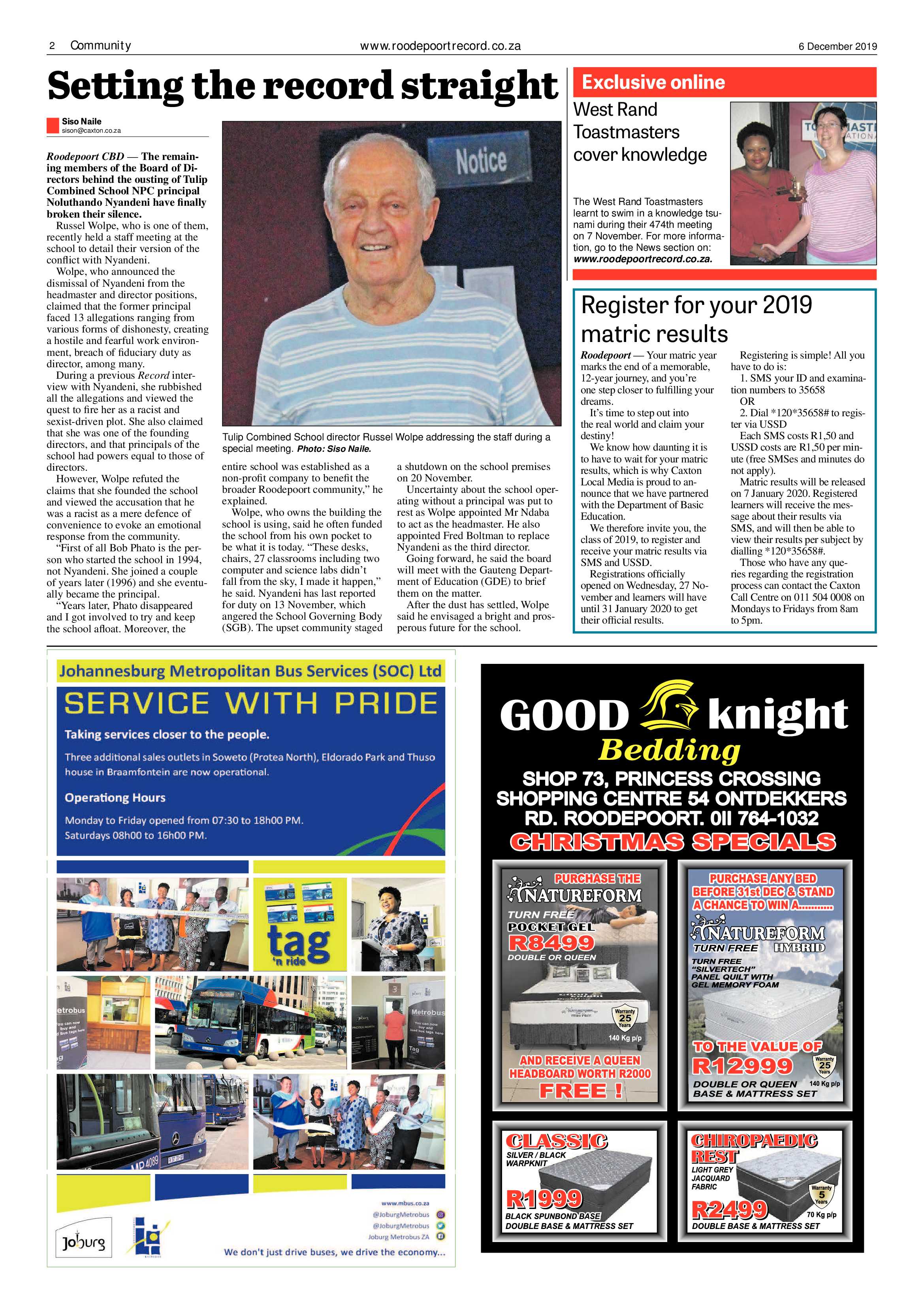 Roodepoort Record 6 December 2019 page 2