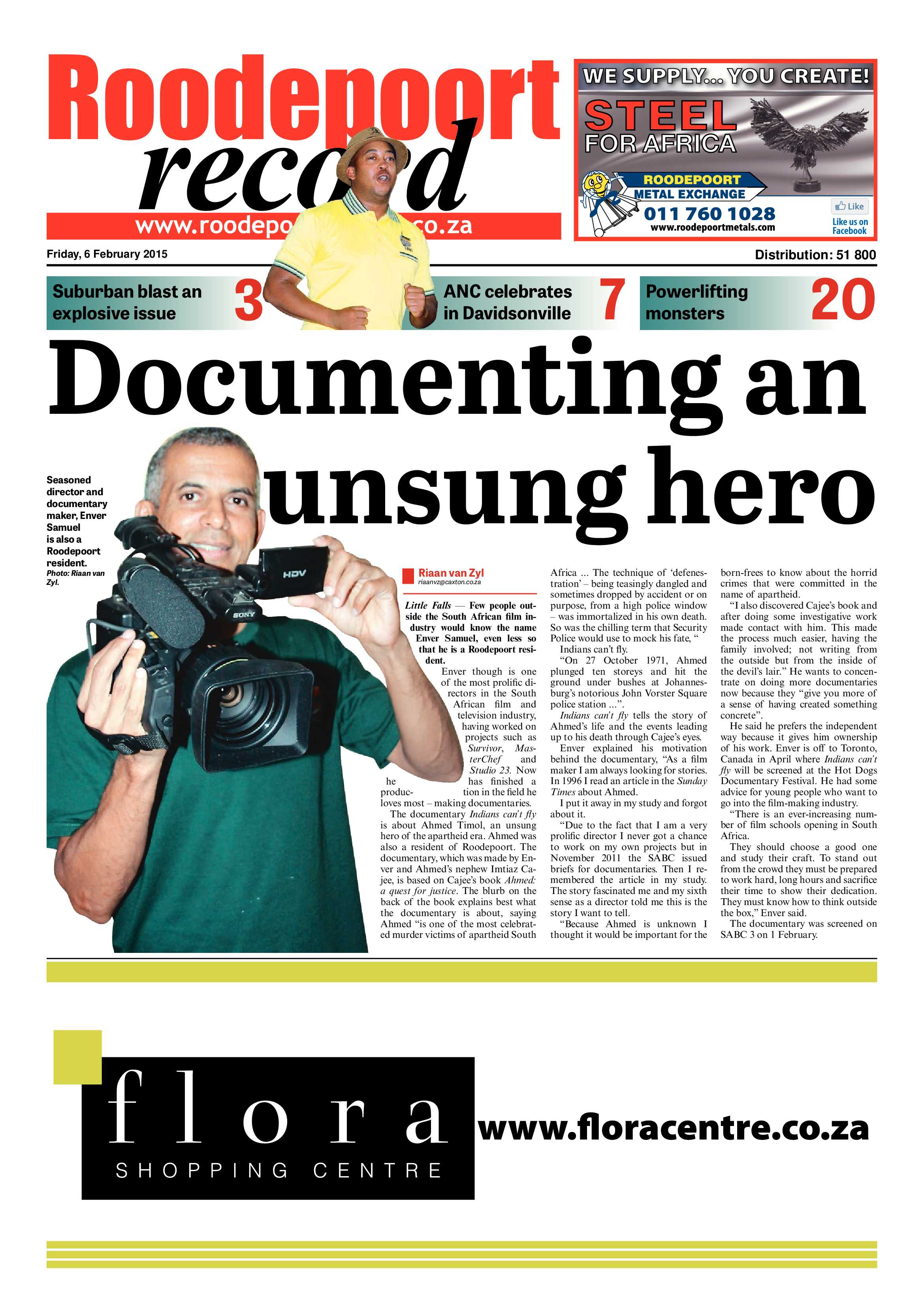 Roodepoort Record 6 February 2015 page 1