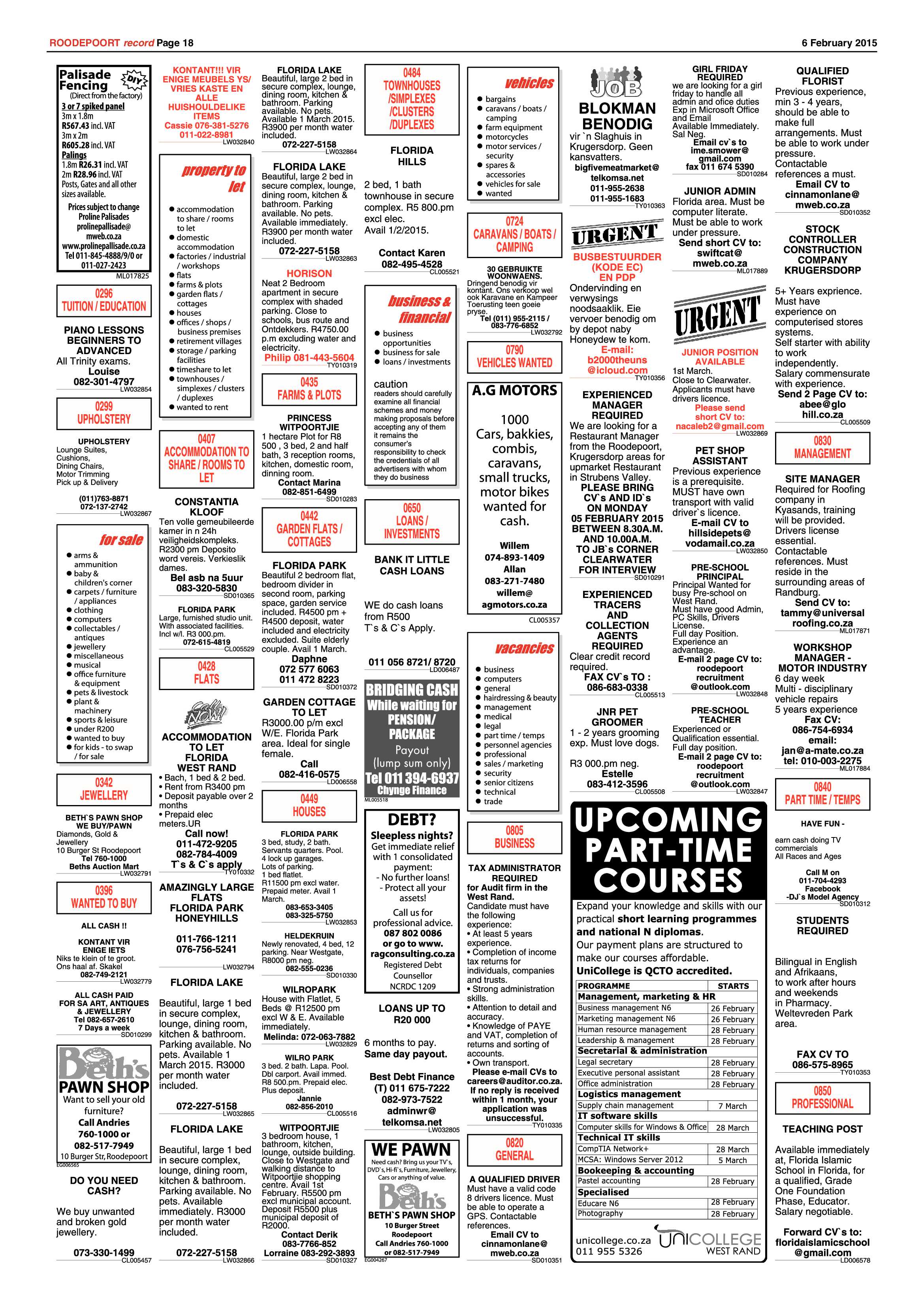 Roodepoort Record 6 February 2015 page 18