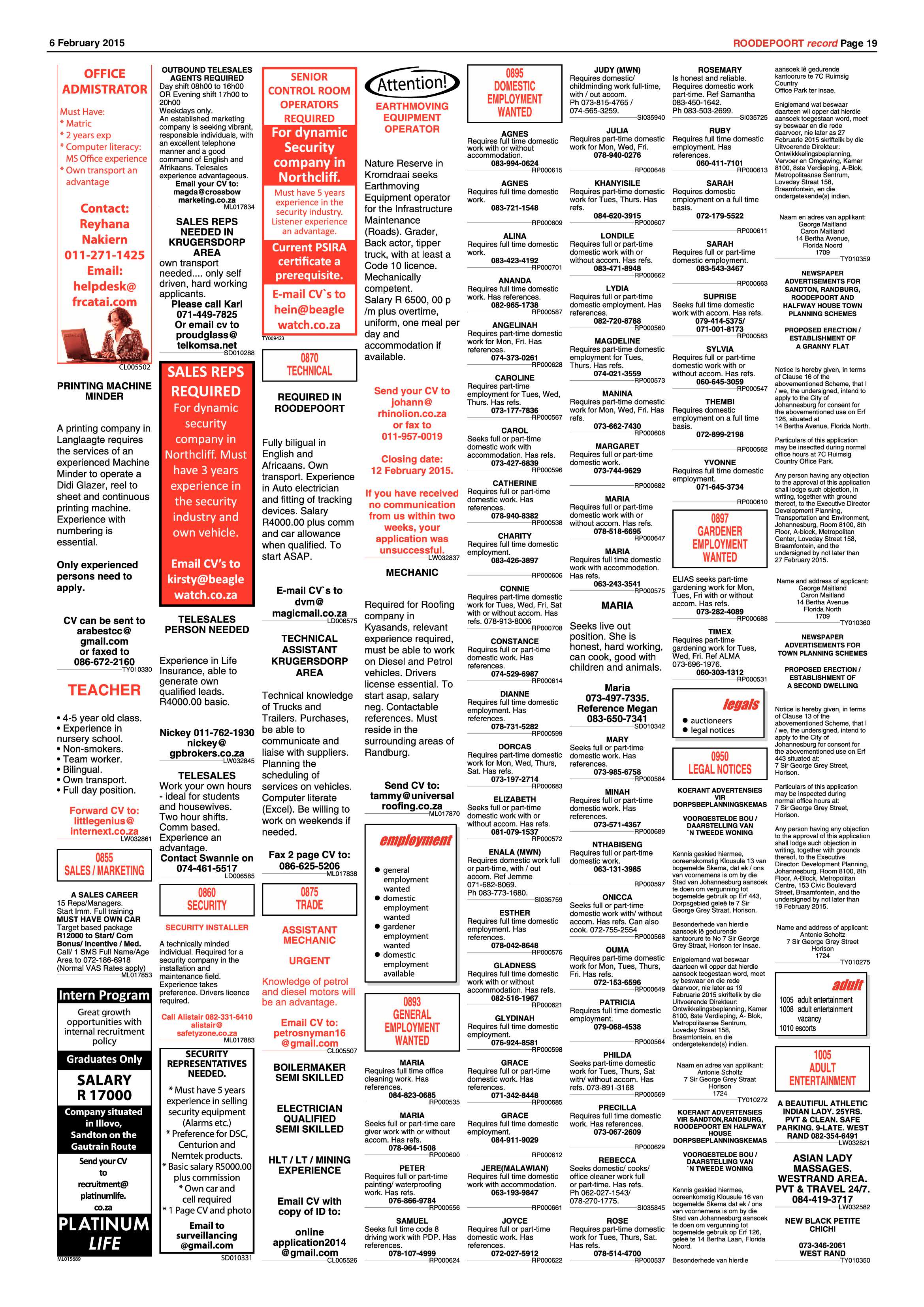 Roodepoort Record 6 February 2015 page 19