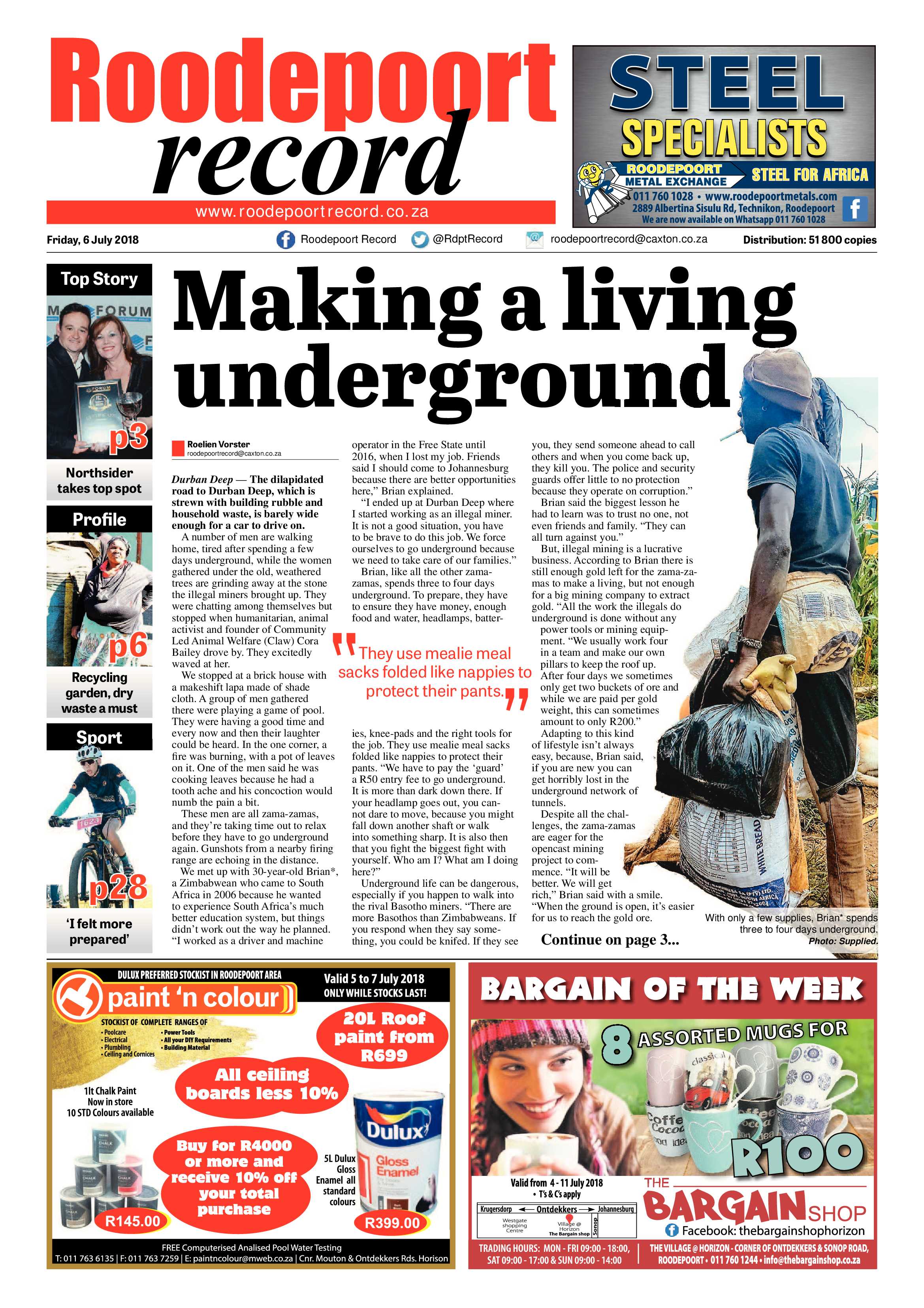 Roodepoort Record 6 July 2018 page 1