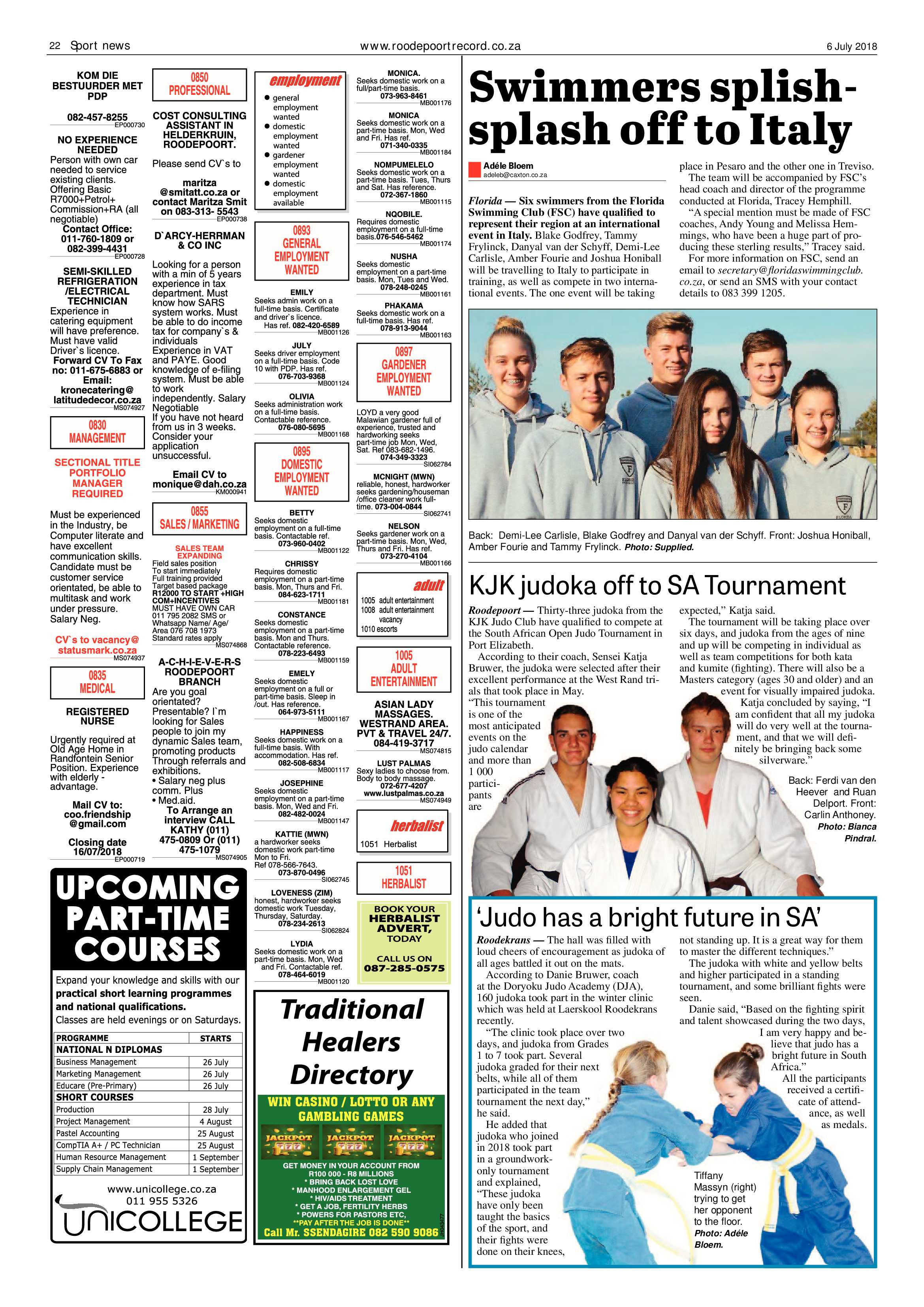 Roodepoort Record 6 July 2018 page 22