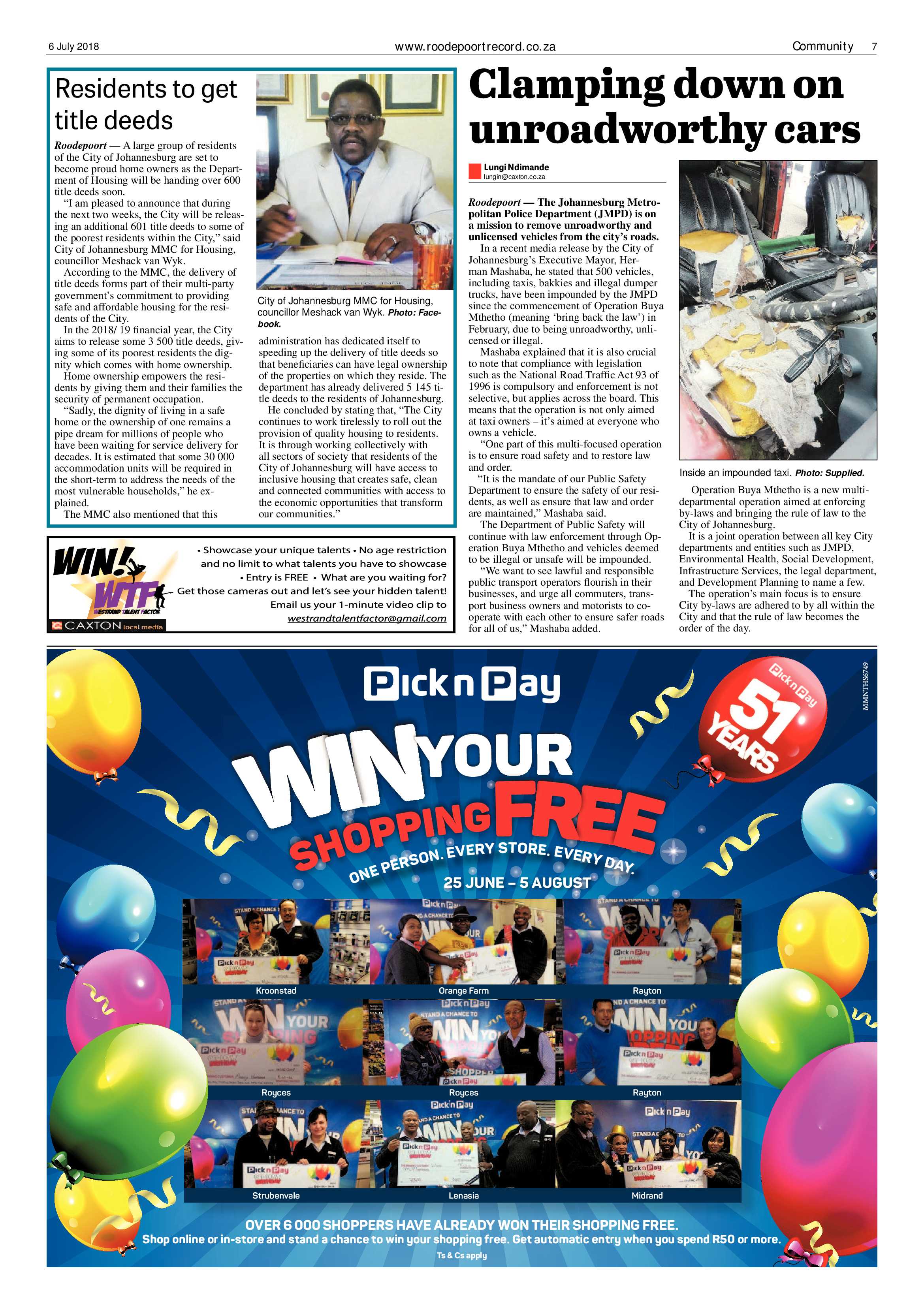 Roodepoort Record 6 July 2018 page 7