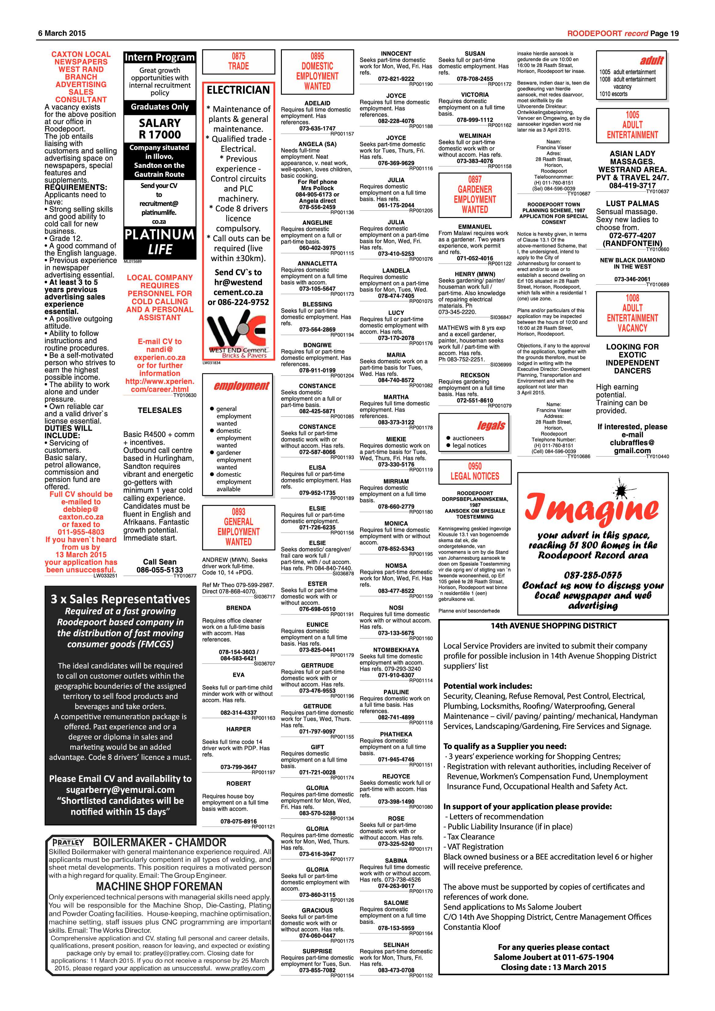 Roodepoort Record 6 March 2015 page 19