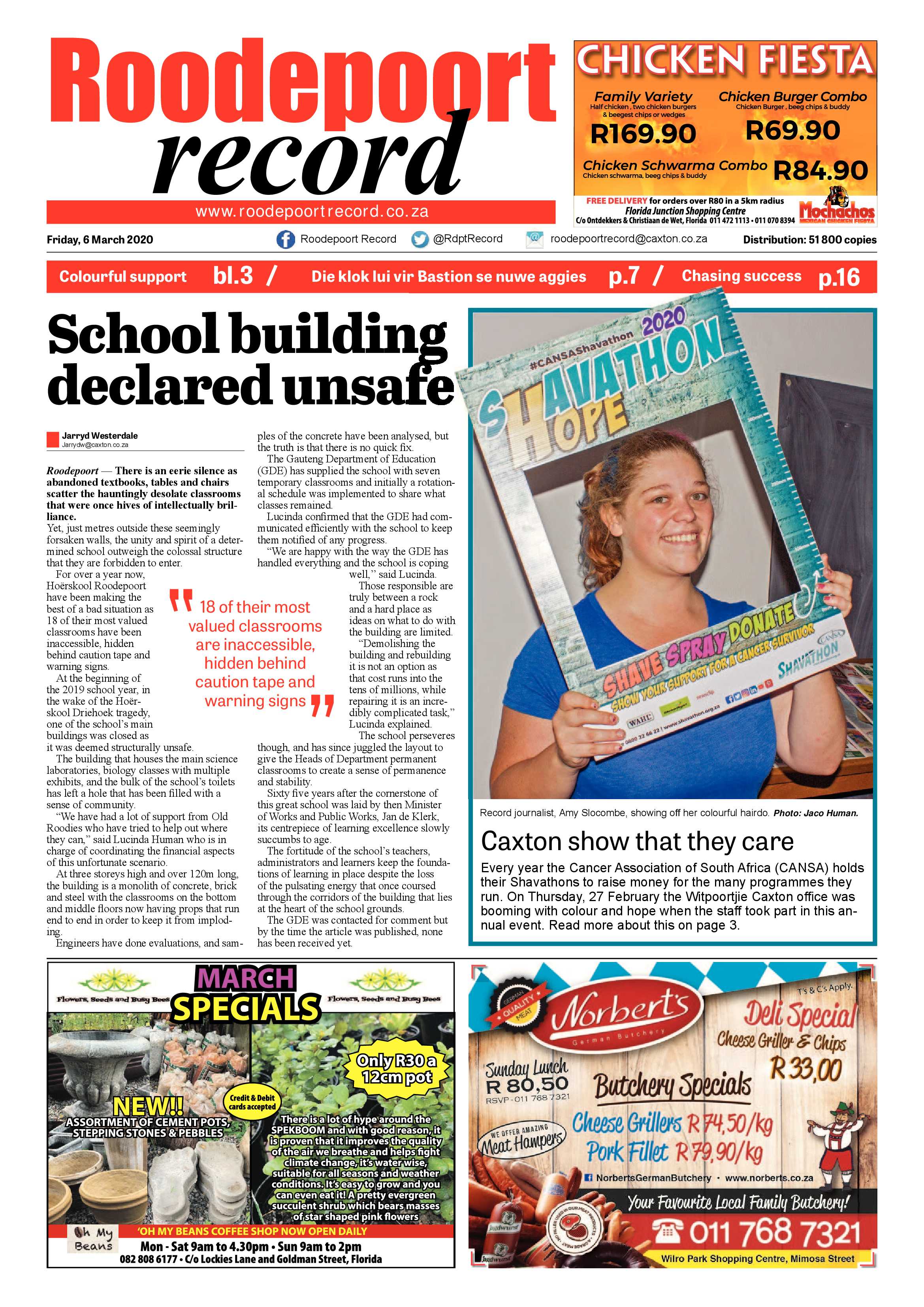 Roodepoort Record 6 March 2020 page 1