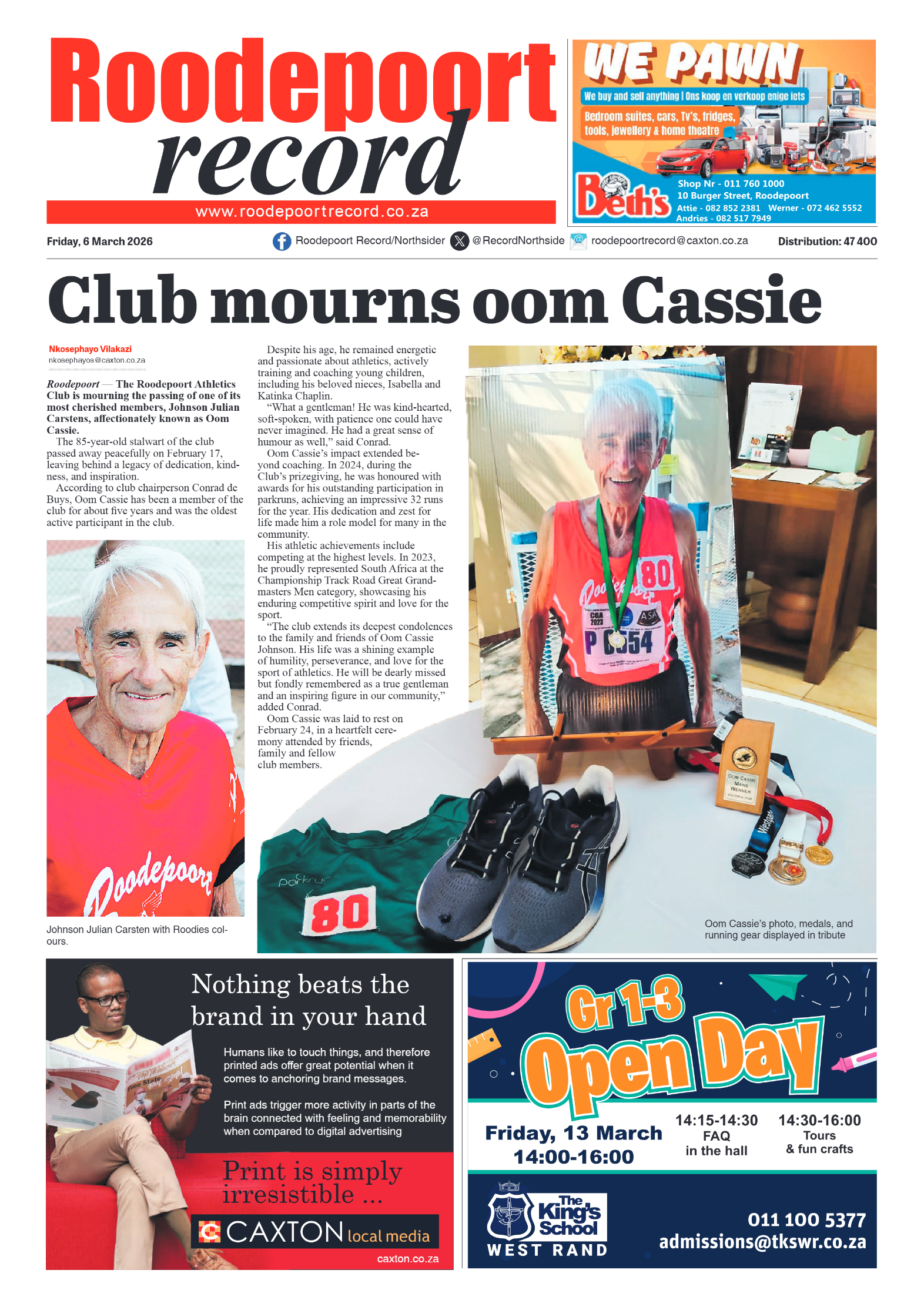 Roodepoort Record 6 March 20206 page 1