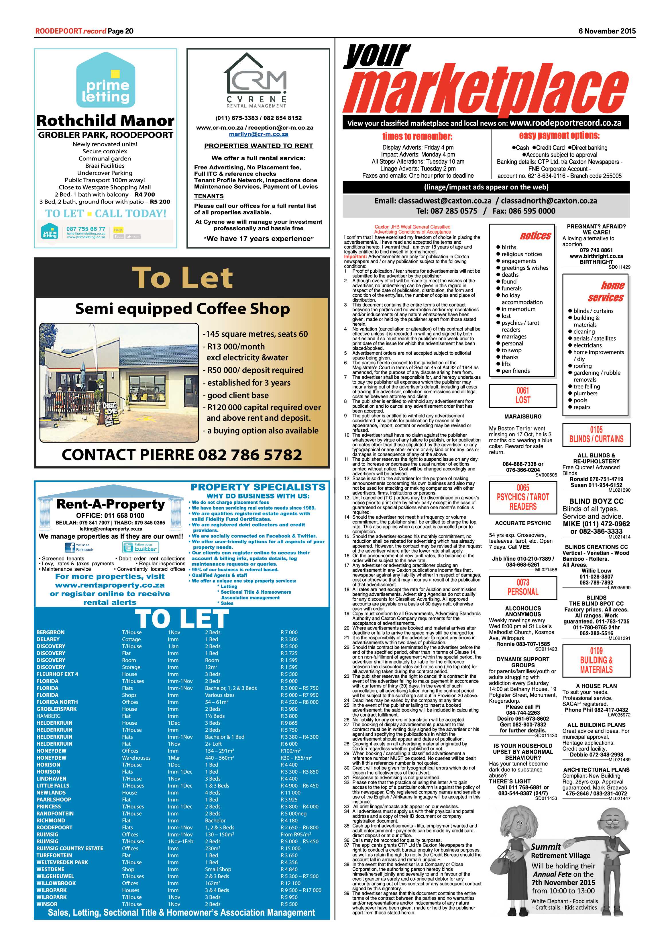 Roodepoort Record 6 November 2015 page 20